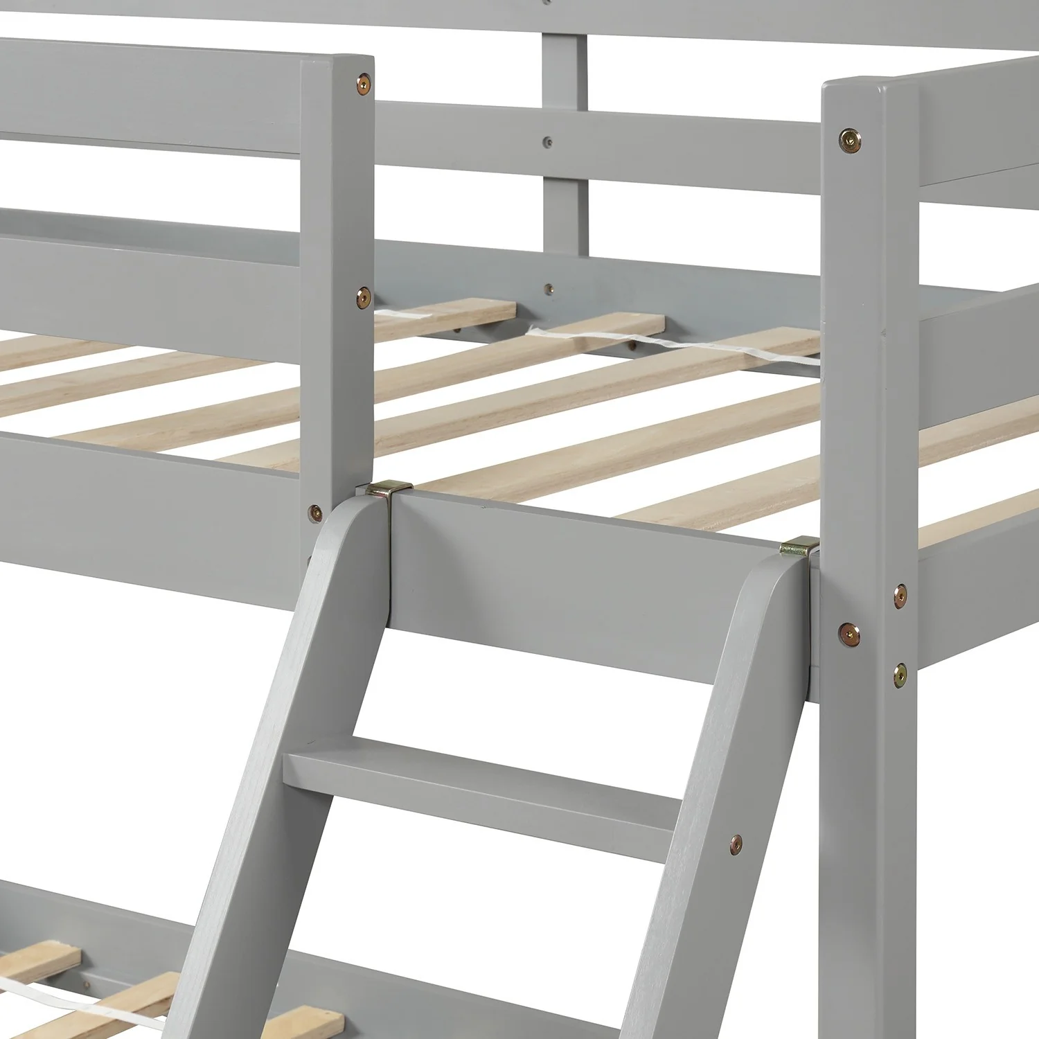 White Twin Size Full Size Bunk Bed By Homeroots - Image 25