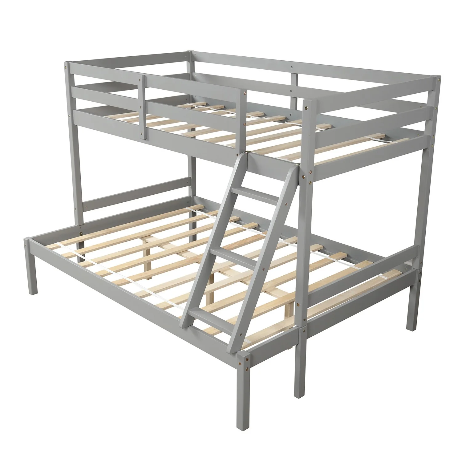 White Twin Size Full Size Bunk Bed By Homeroots - Image 27