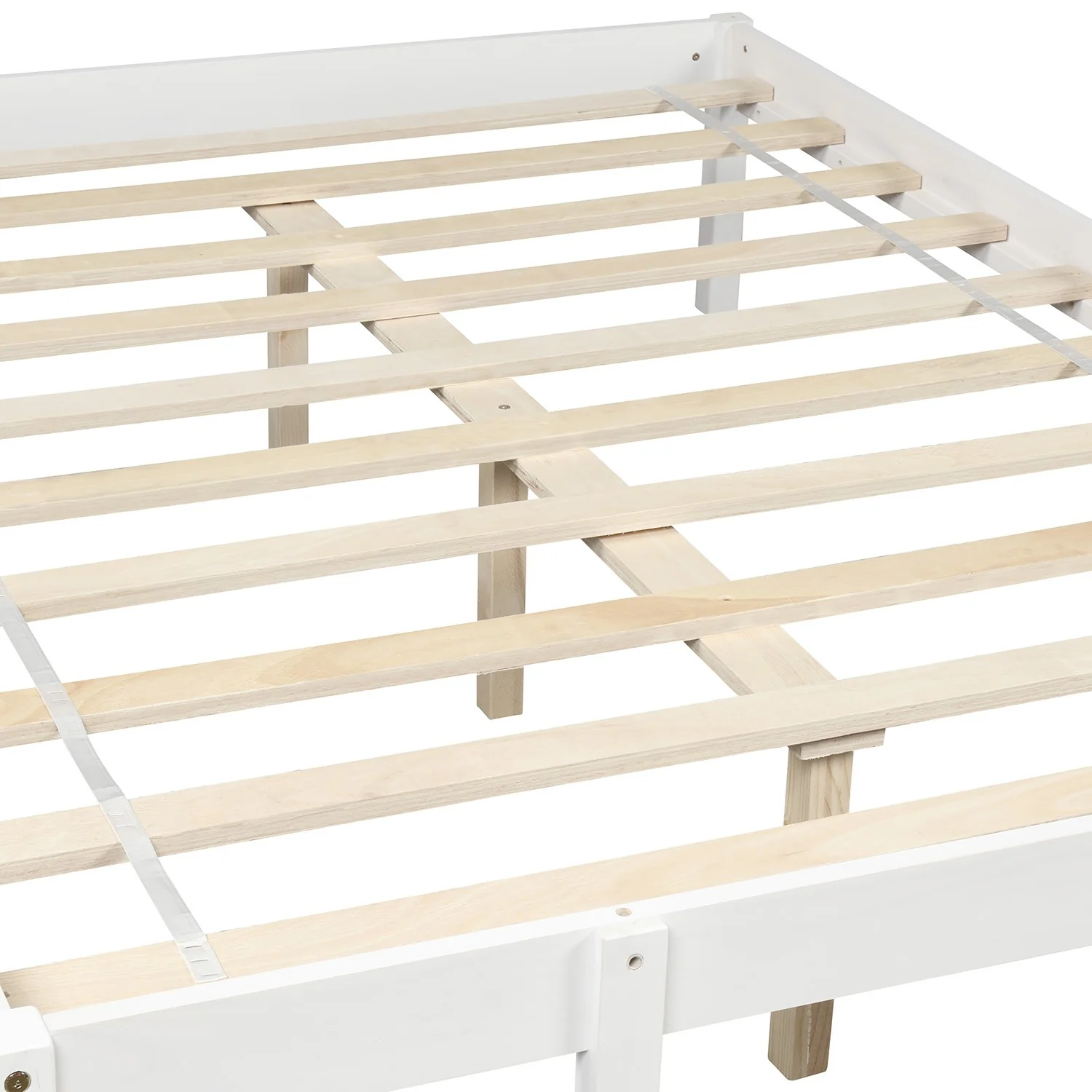 White Twin Size Full Size Bunk Bed By Homeroots - Image 4