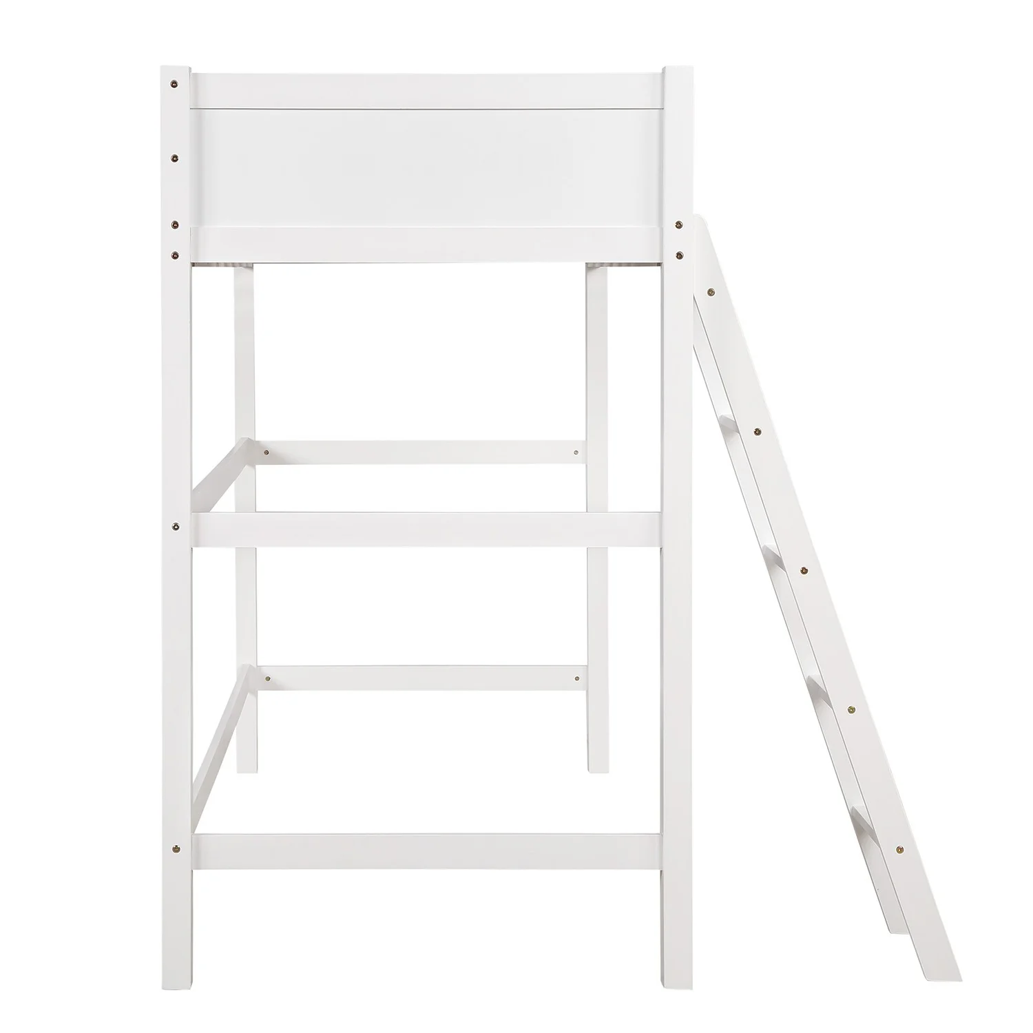 White Twin Size High Loft Bed By Homeroots - 404105 - Image 5