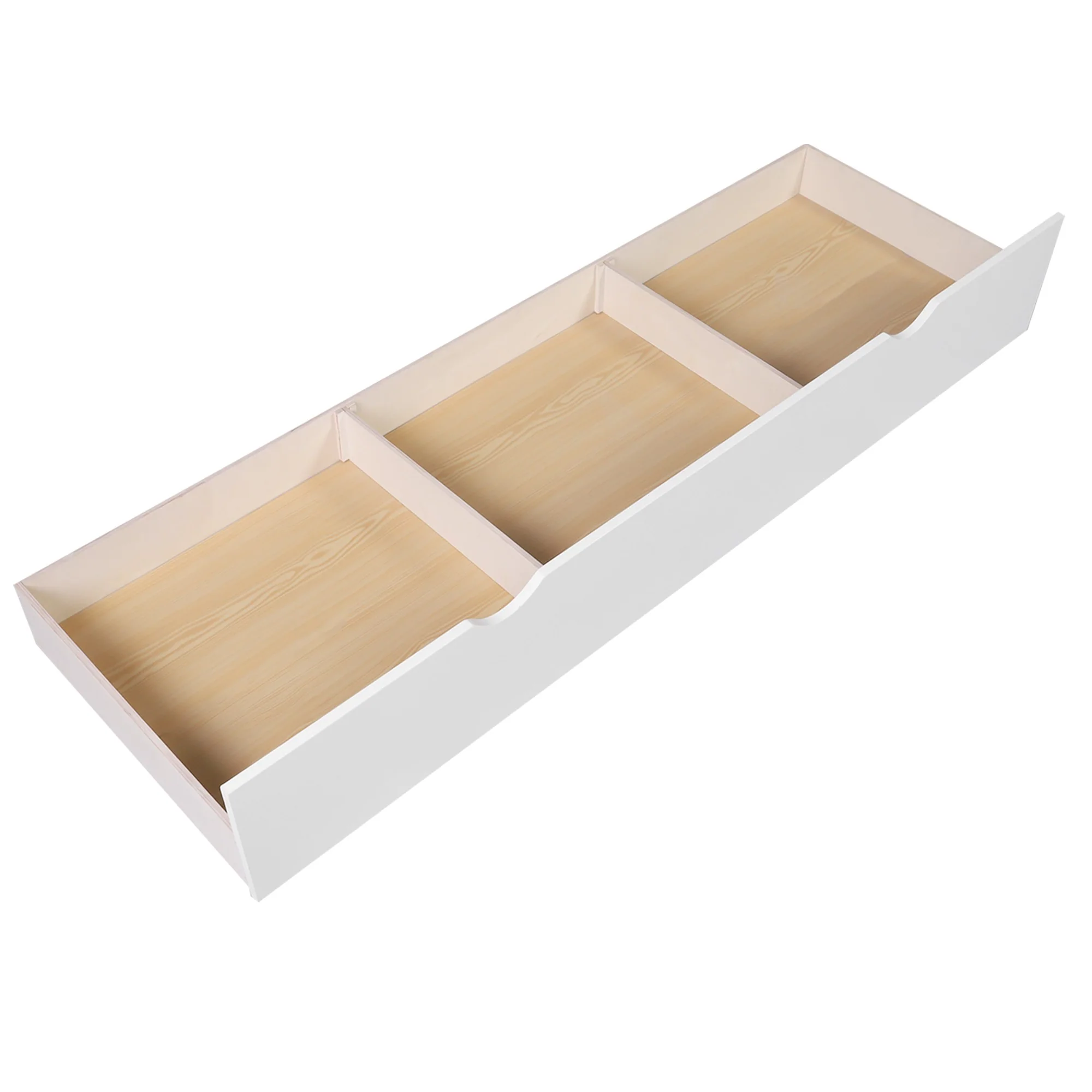 White Twin Size L Shaped Double Bunk Bed With Drawer By Homeroots - Image 4