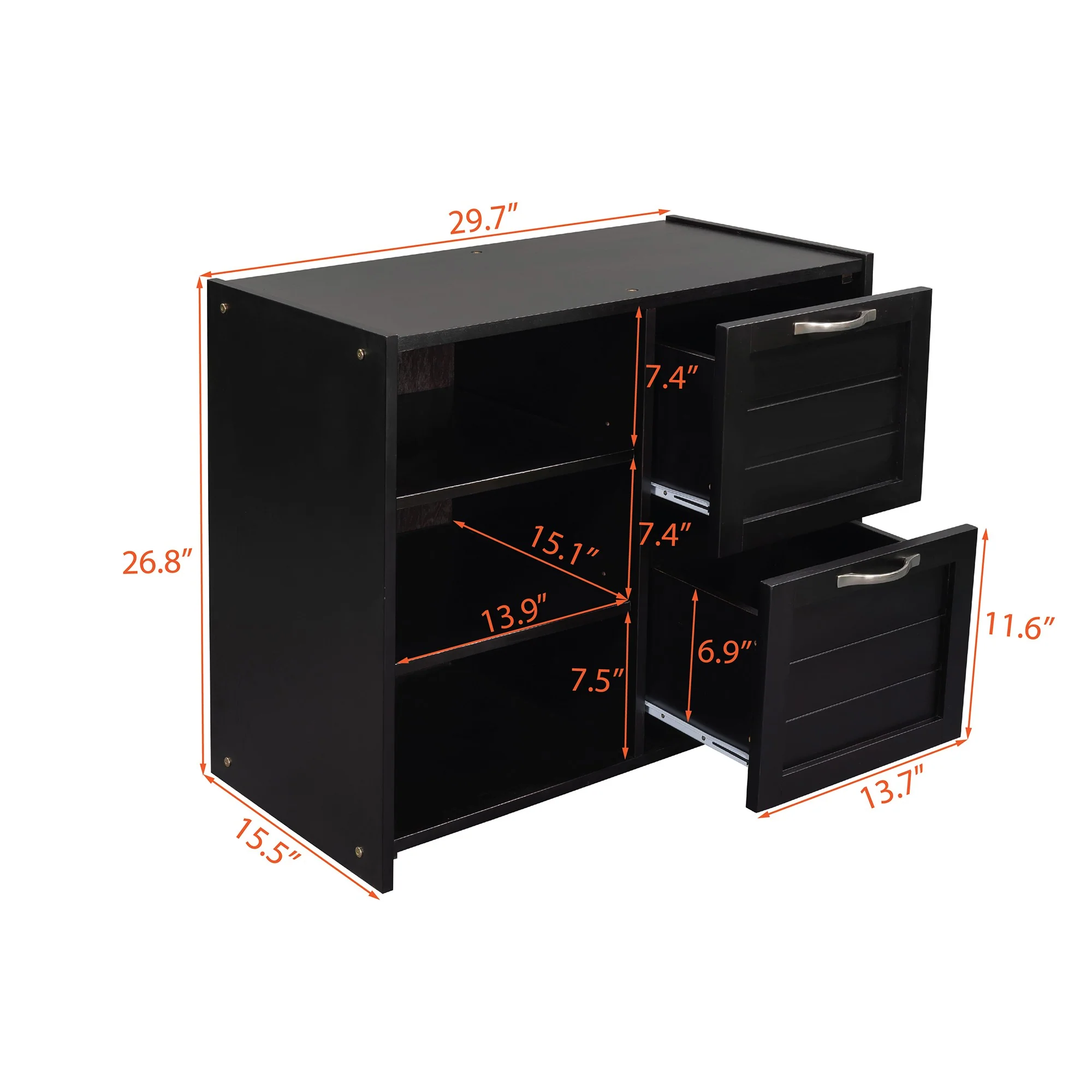 White Twin Size Low Loft Bed With Cabinets And Slide By Homeroots - Image 27