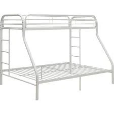White Twin Xl Over Queen Size Metal Bunk Bed By Homeroots - Image 2