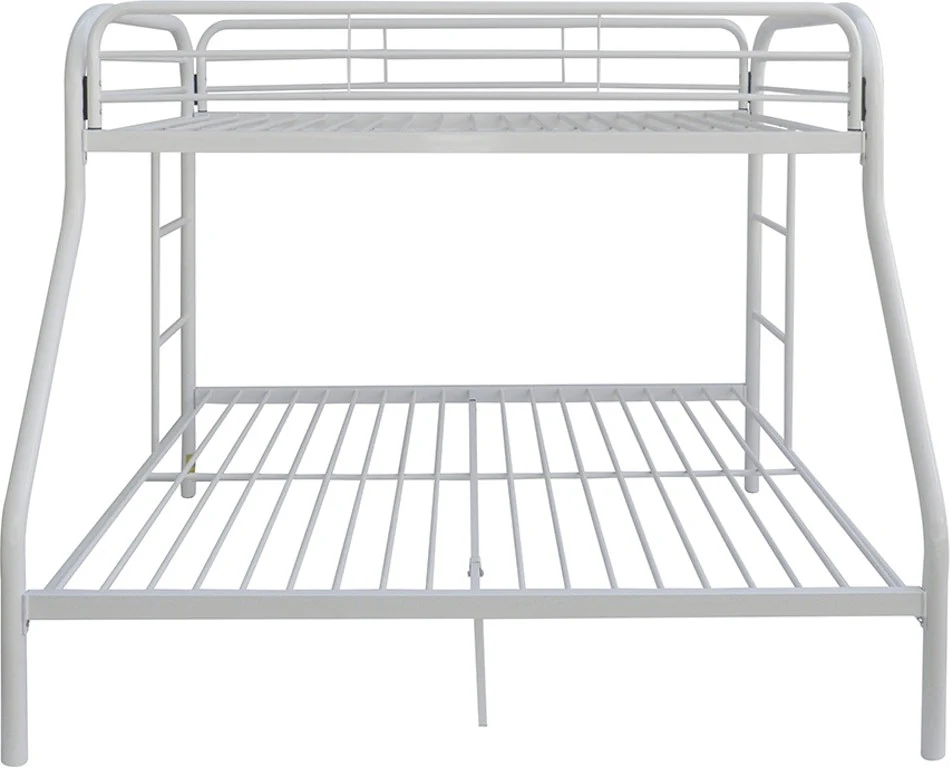 White Twin Xl Over Queen Size Metal Bunk Bed By Homeroots - Image 3