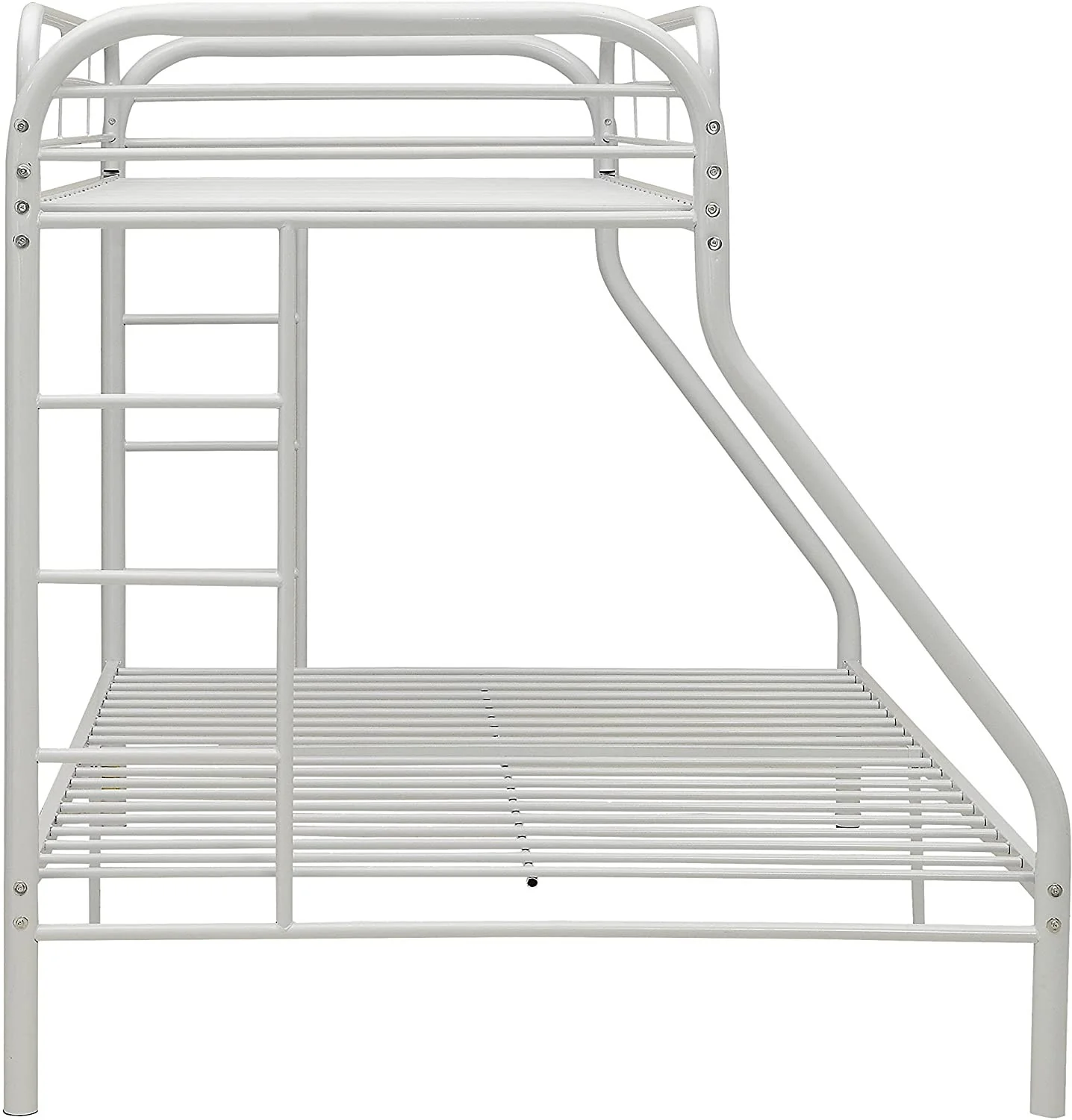 White Twin Xl Over Queen Size Metal Bunk Bed By Homeroots - Image 4