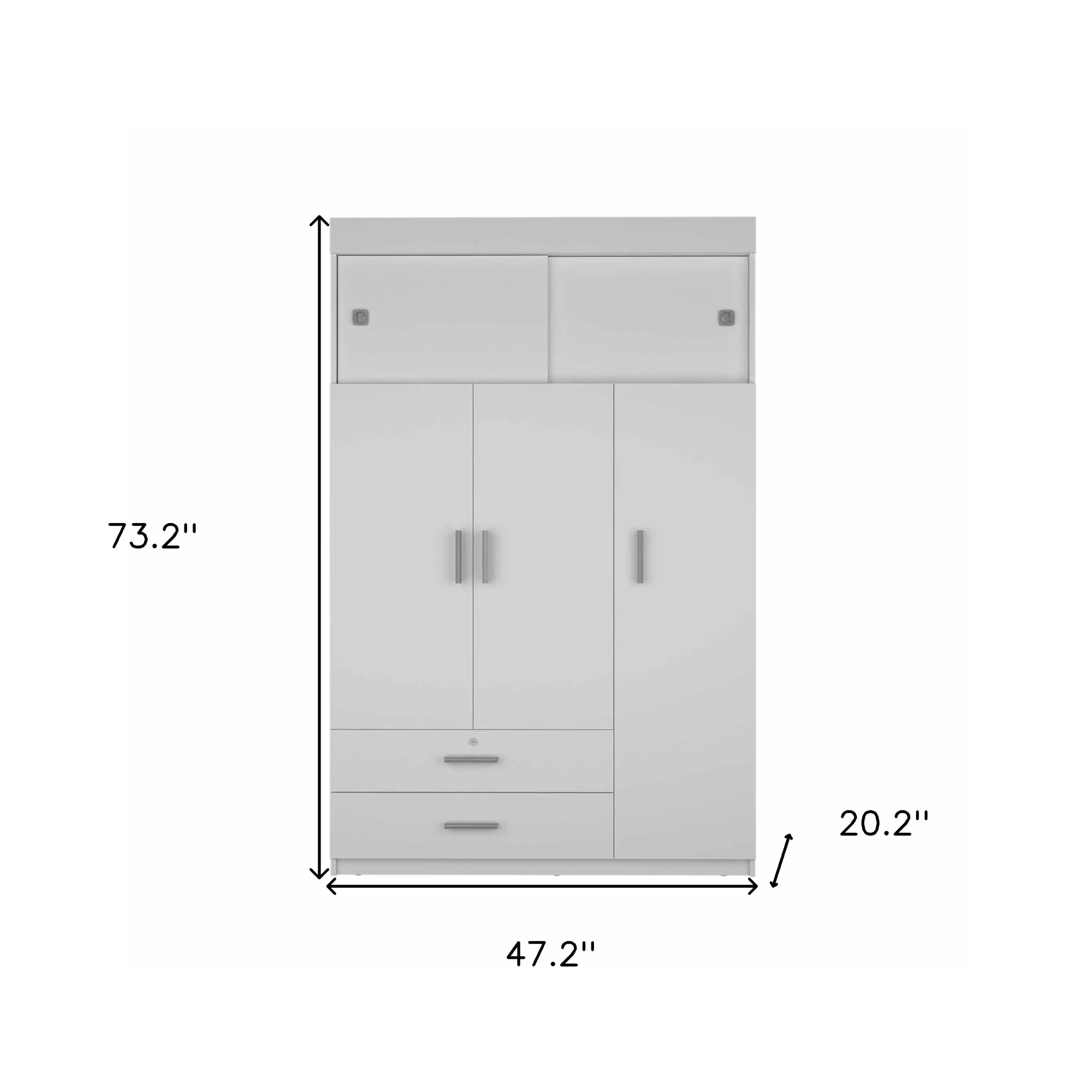 White Two Drawer Combo Dresser By Homeroots - Image 5