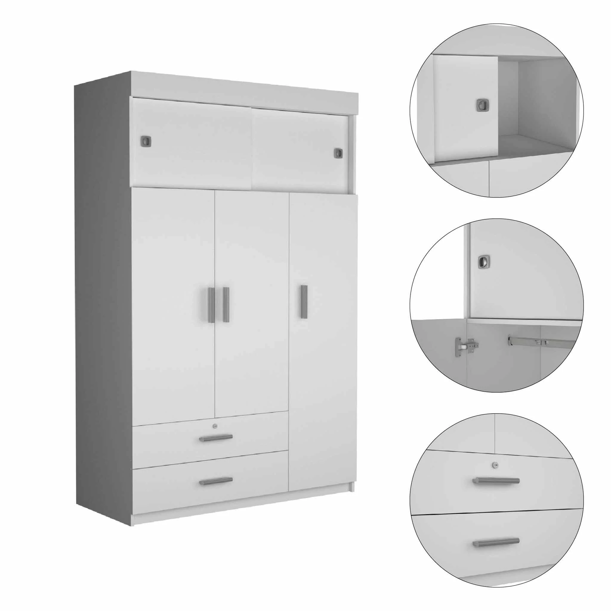 White Two Drawer Combo Dresser By Homeroots - Image 8
