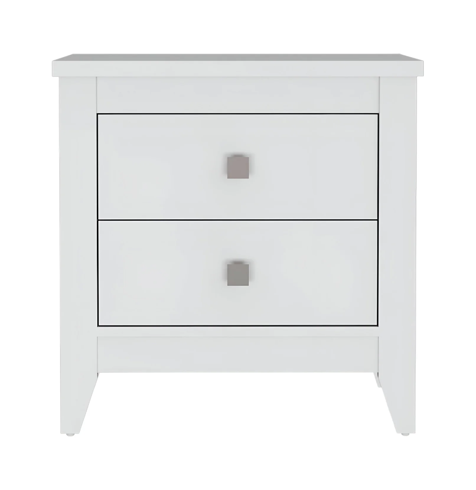 White Two Drawer Faux Wood Nightstand By Homeroots - Image 4