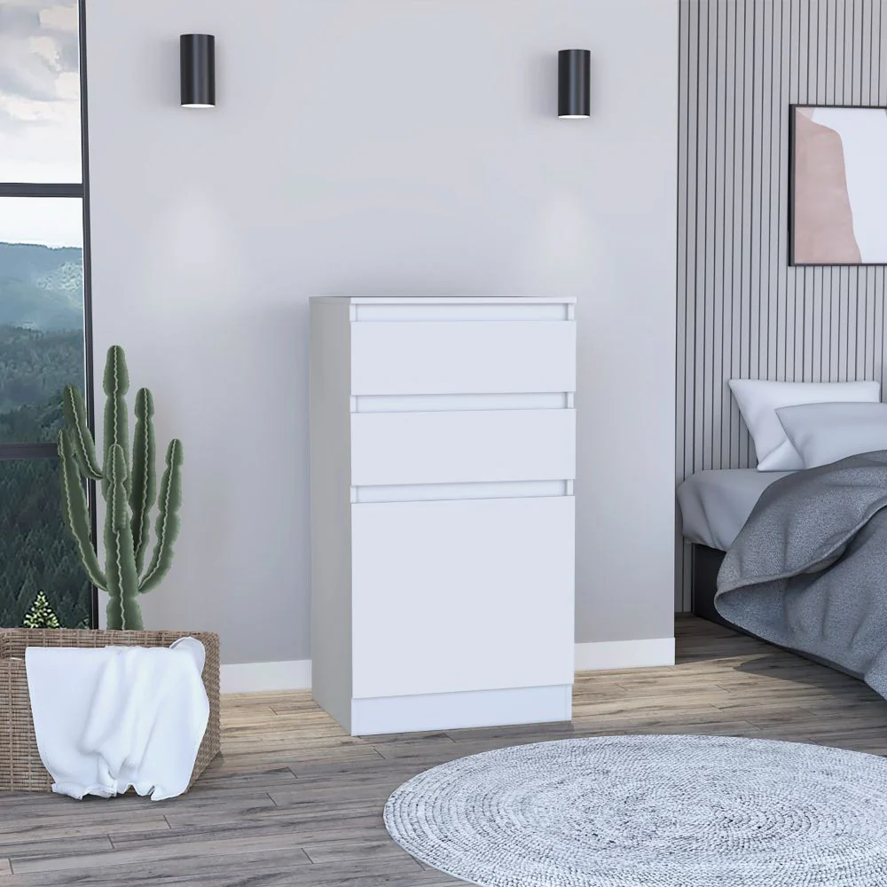 White Two Drawer Standard Chest By Homeroots - Image 4