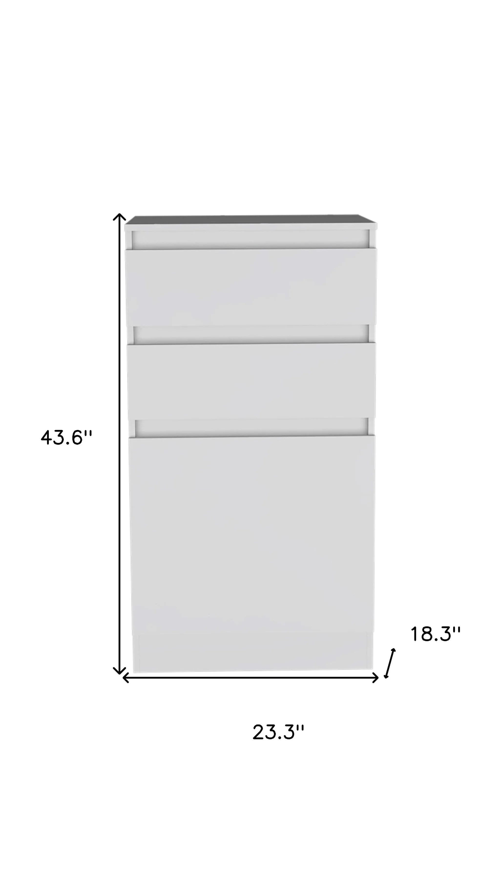 White Two Drawer Standard Chest By Homeroots - Image 5