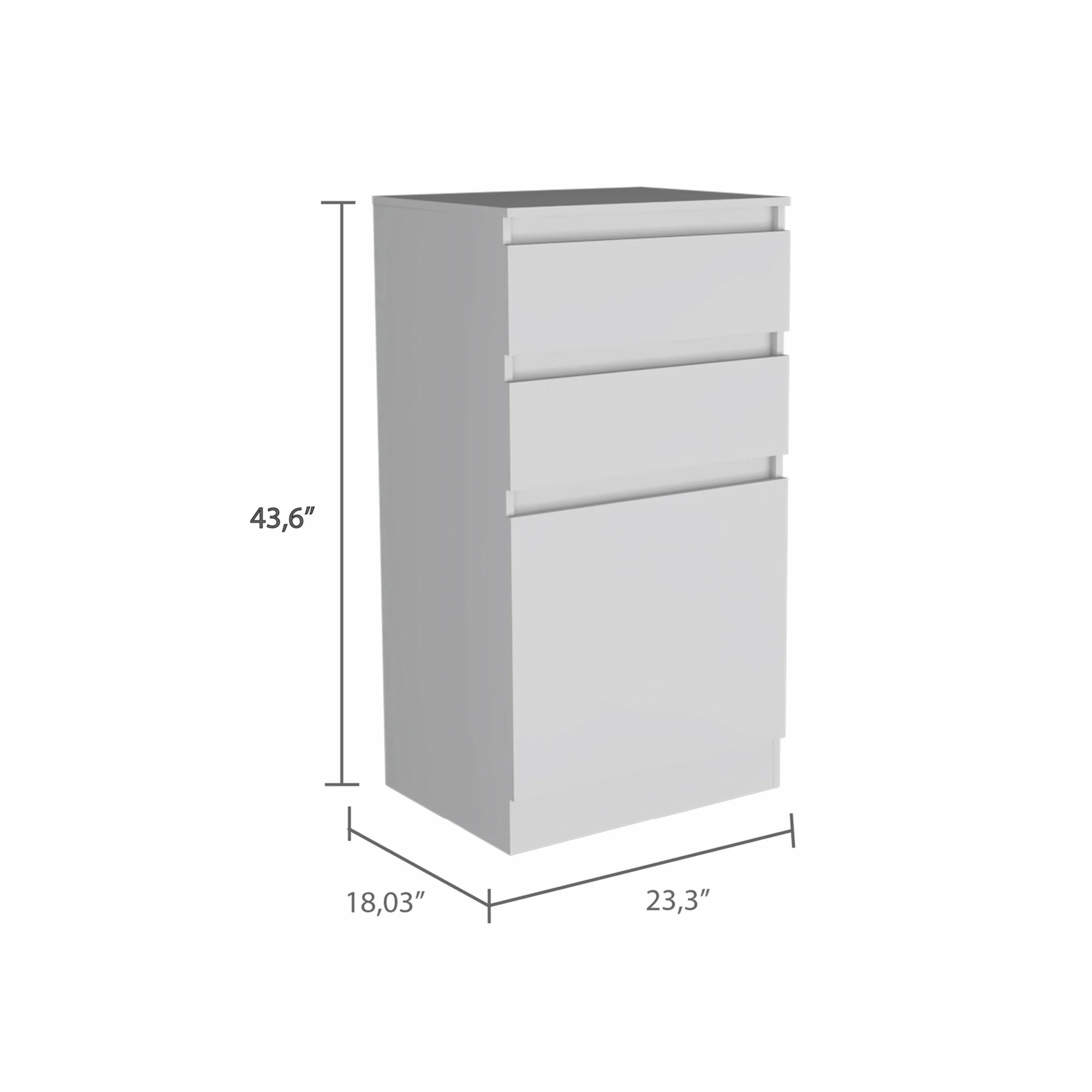 White Two Drawer Standard Chest By Homeroots - Image 6