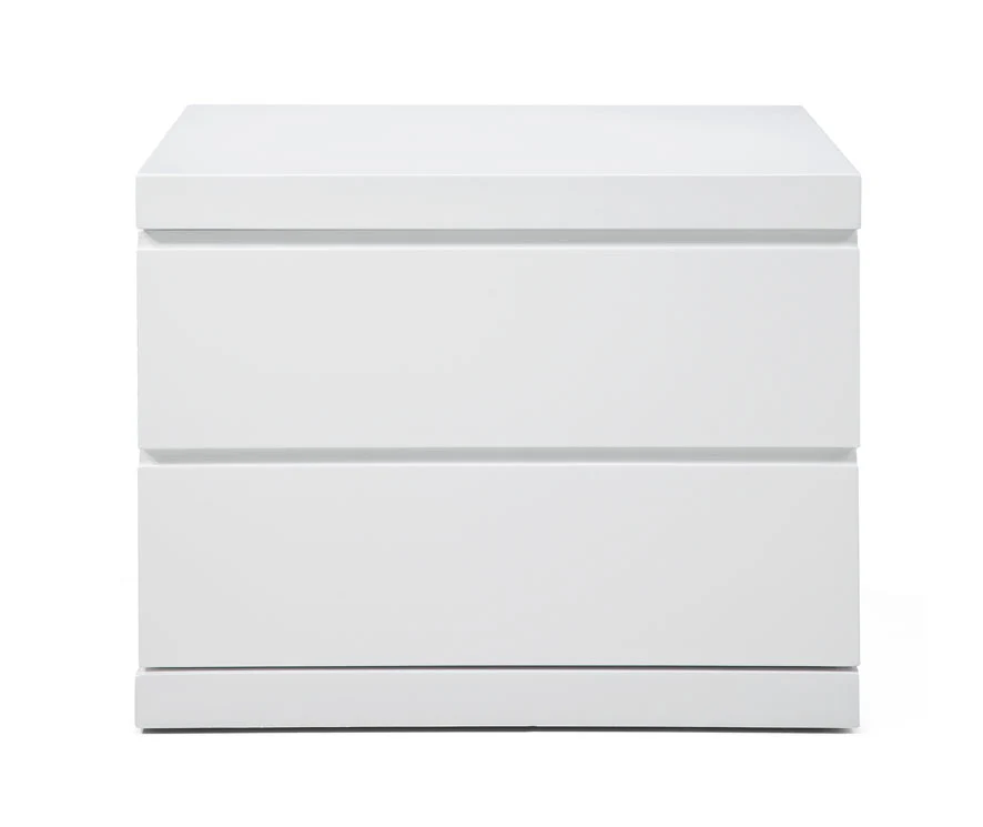 White Two Drawers Nightstand By Homeroots - Image 2