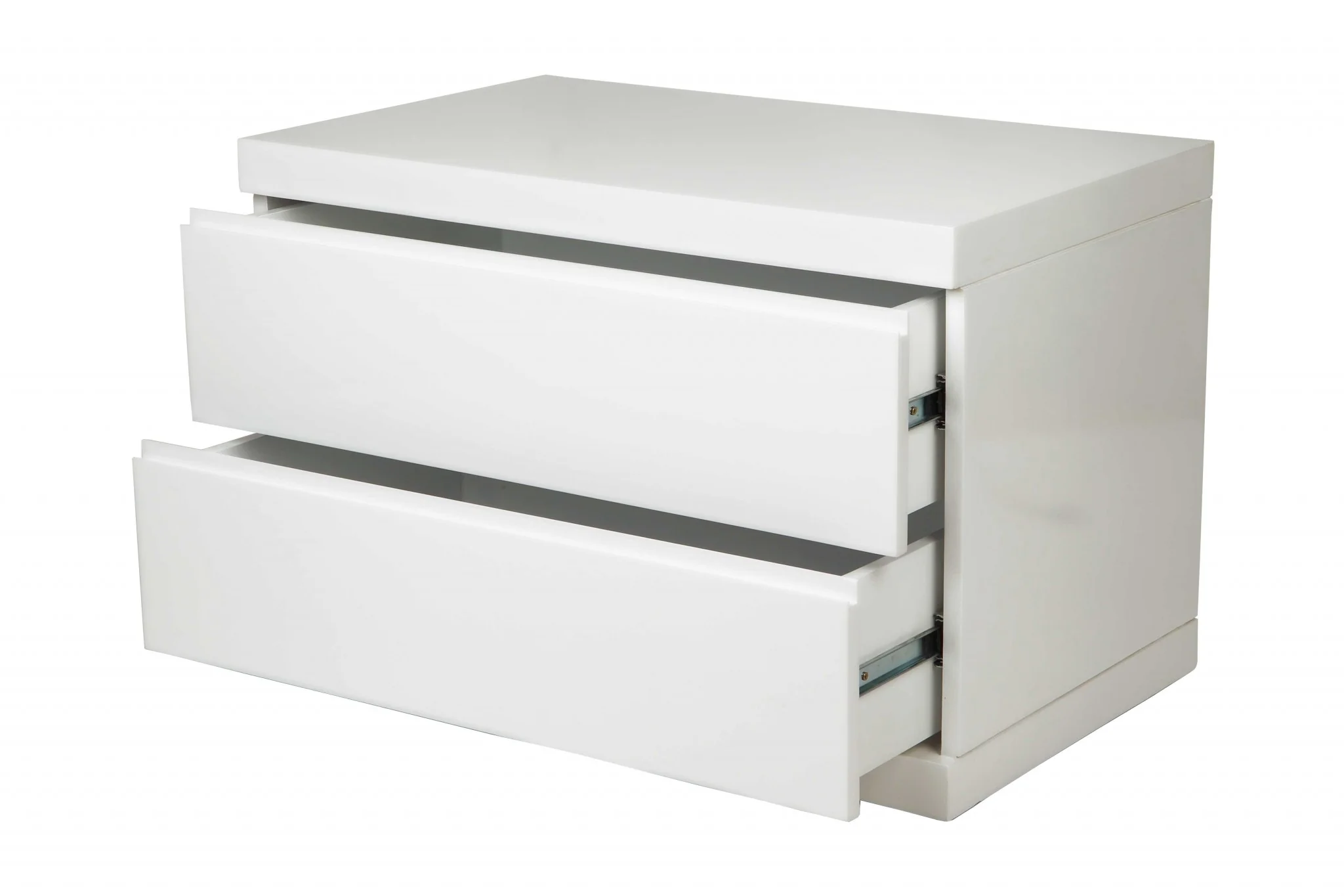 White Two Drawers Nightstand By Homeroots - Image 3