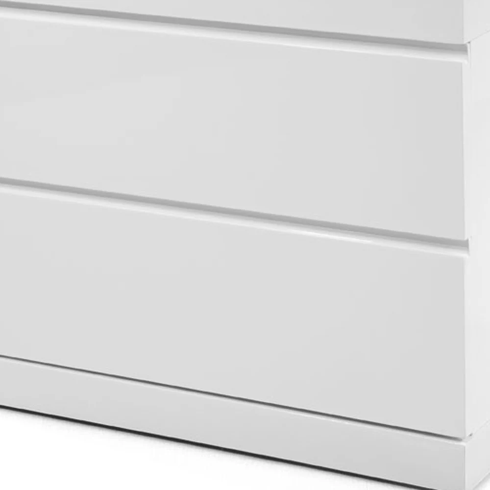 White Two Drawers Nightstand By Homeroots - Image 4