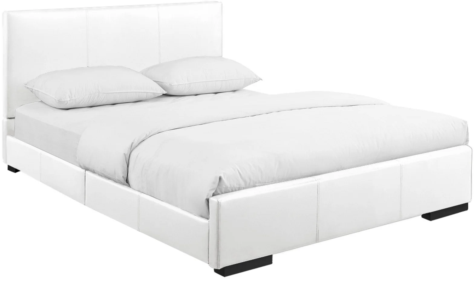 White Upholstered King Platform Bed By Homeroots - Image 3