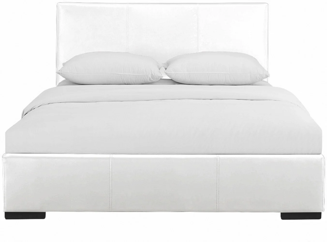 White Upholstered Twin Platform Bed By Homeroots - Image 2