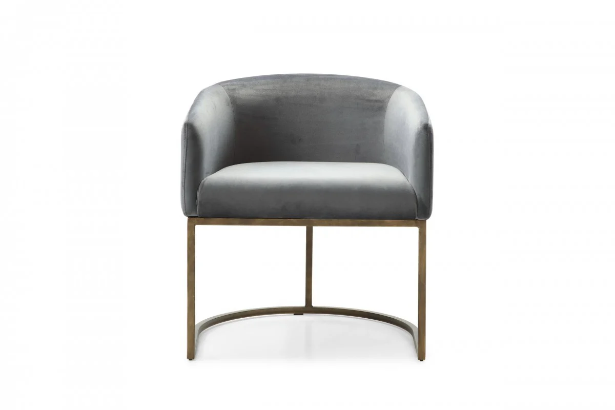 White Velvet Brass Modern Dining Chair By Homeroots - Image 11
