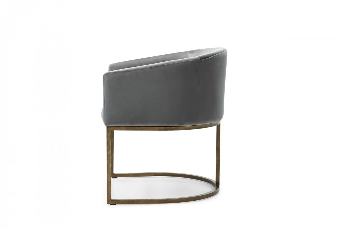 White Velvet Brass Modern Dining Chair By Homeroots - Image 12