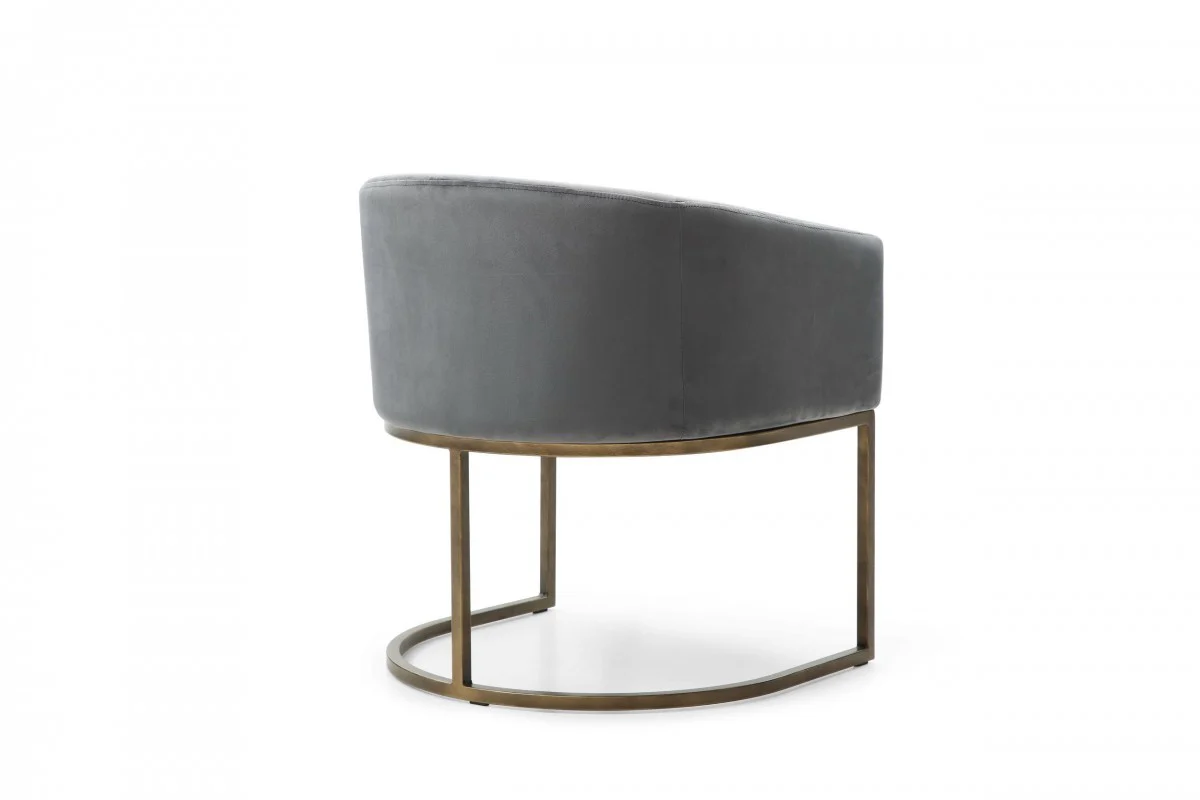 White Velvet Brass Modern Dining Chair By Homeroots - Image 13
