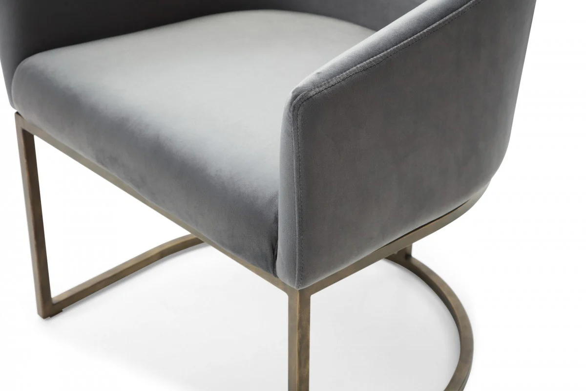 White Velvet Brass Modern Dining Chair By Homeroots - Image 14