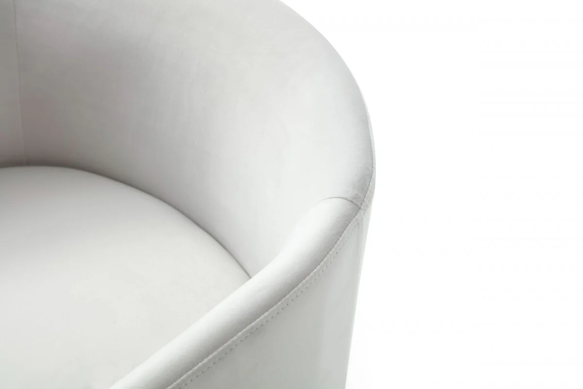 White Velvet Brass Modern Dining Chair By Homeroots - Image 7