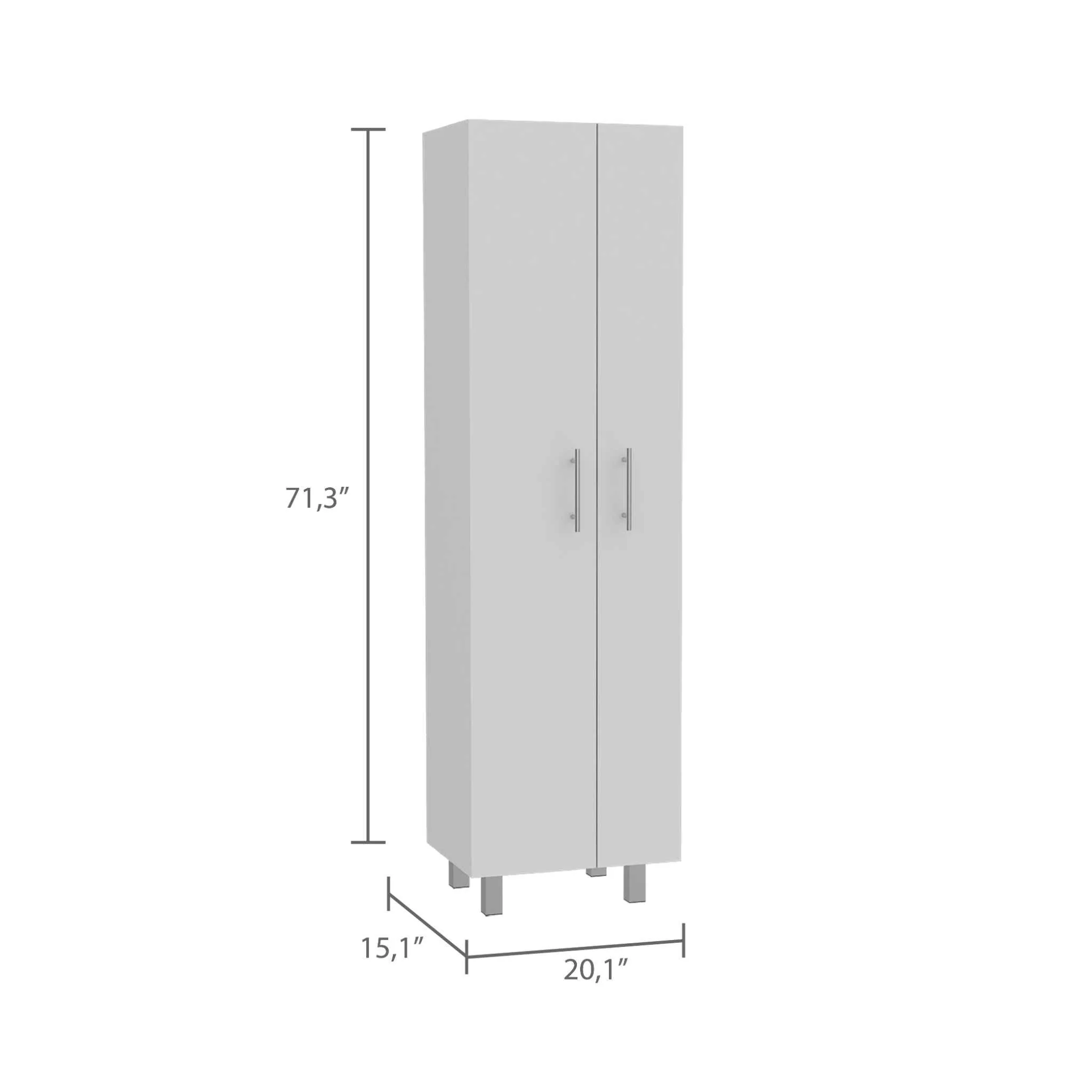 White Versatile Tall Pantry Or Laundry Cabinet By Homeroots - Image 3