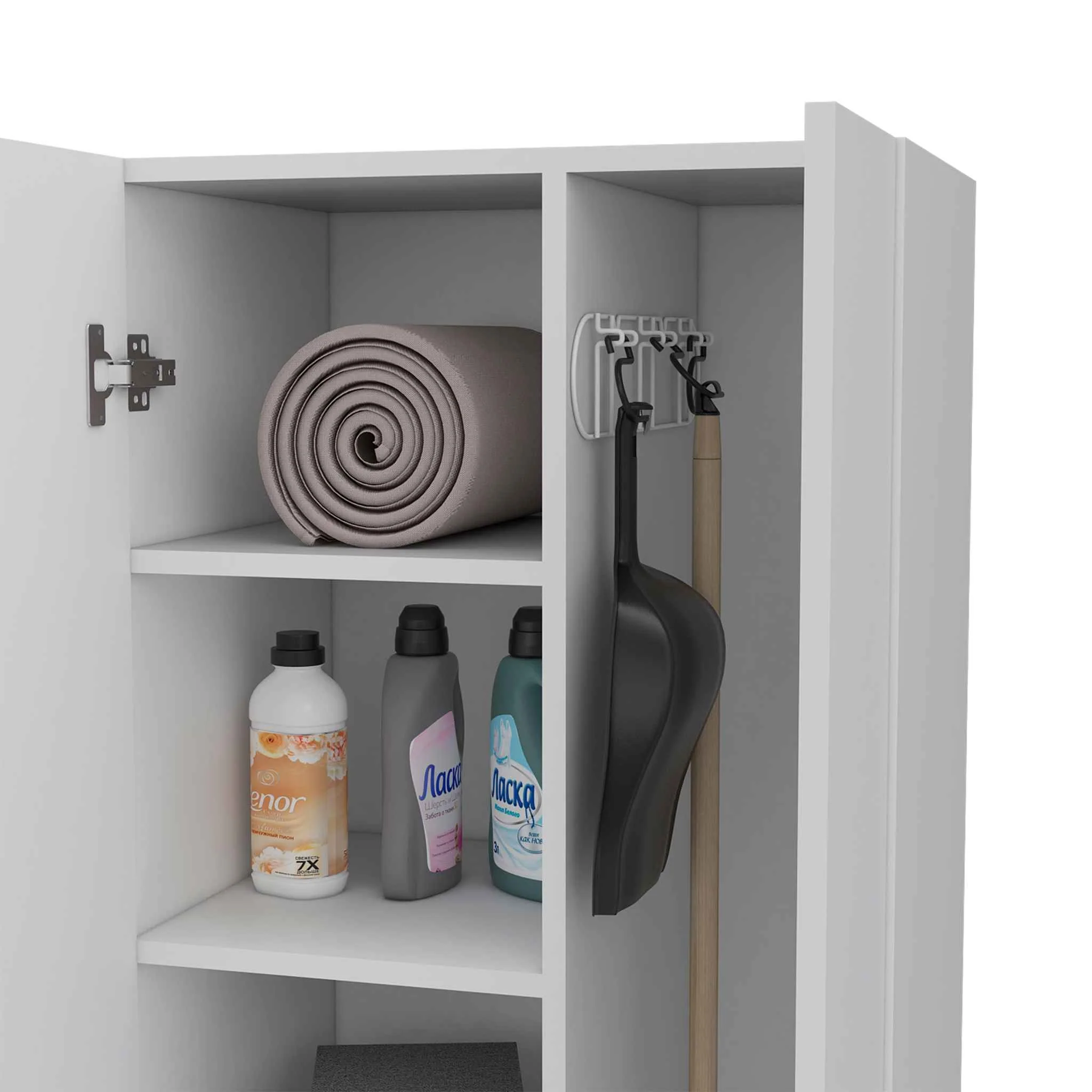 White Versatile Tall Pantry Or Laundry Cabinet By Homeroots - Image 6