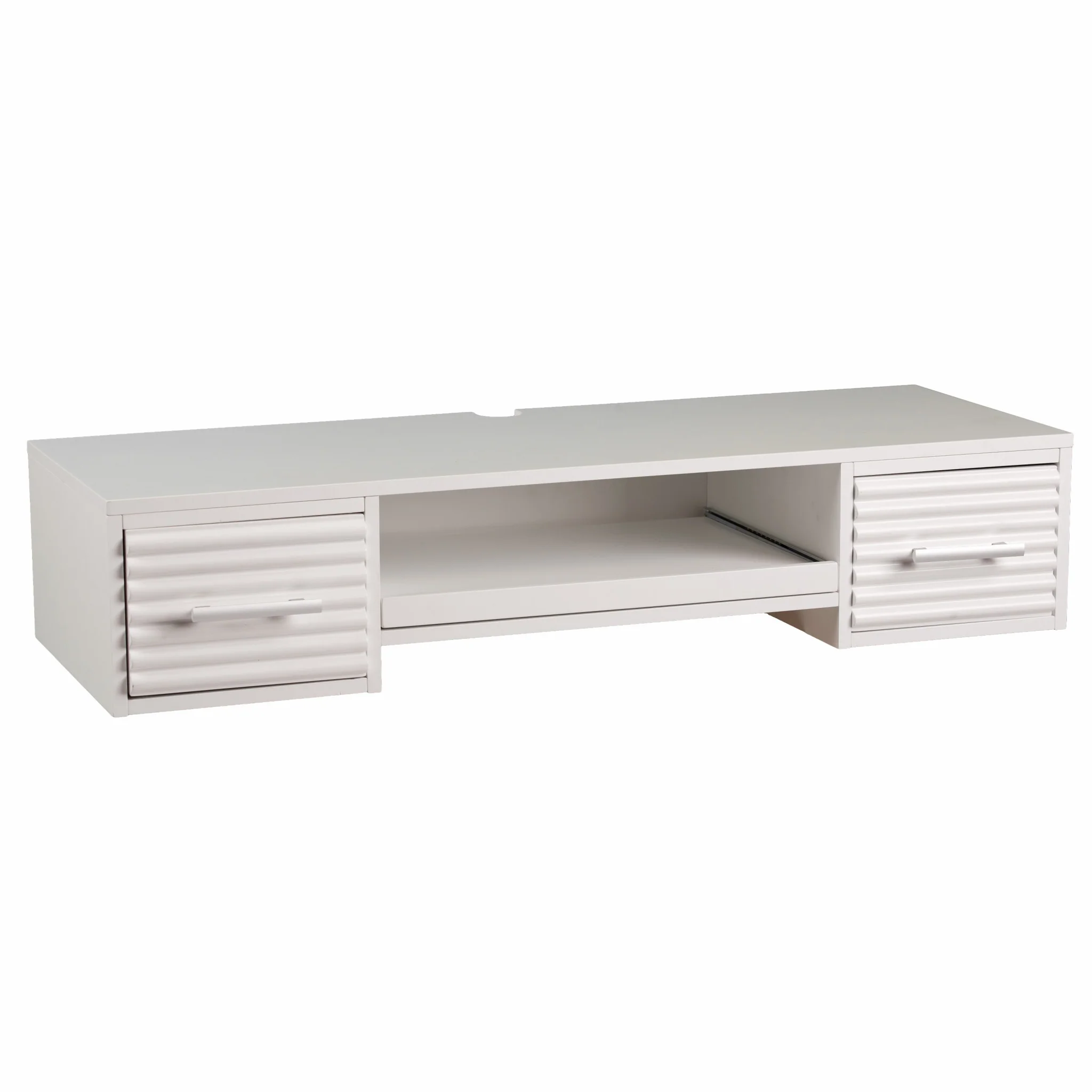 White Wall Mount Desk with Drawers By Homeroots - Image 3