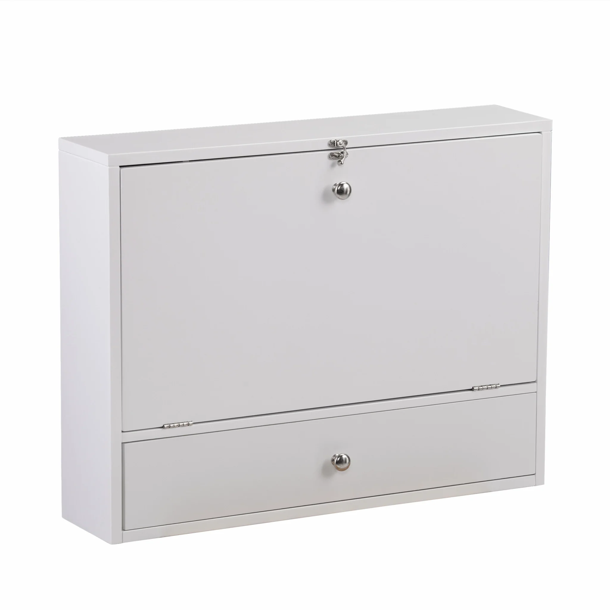 White Wall Mount Folding Desk By Homeroots - Image 5