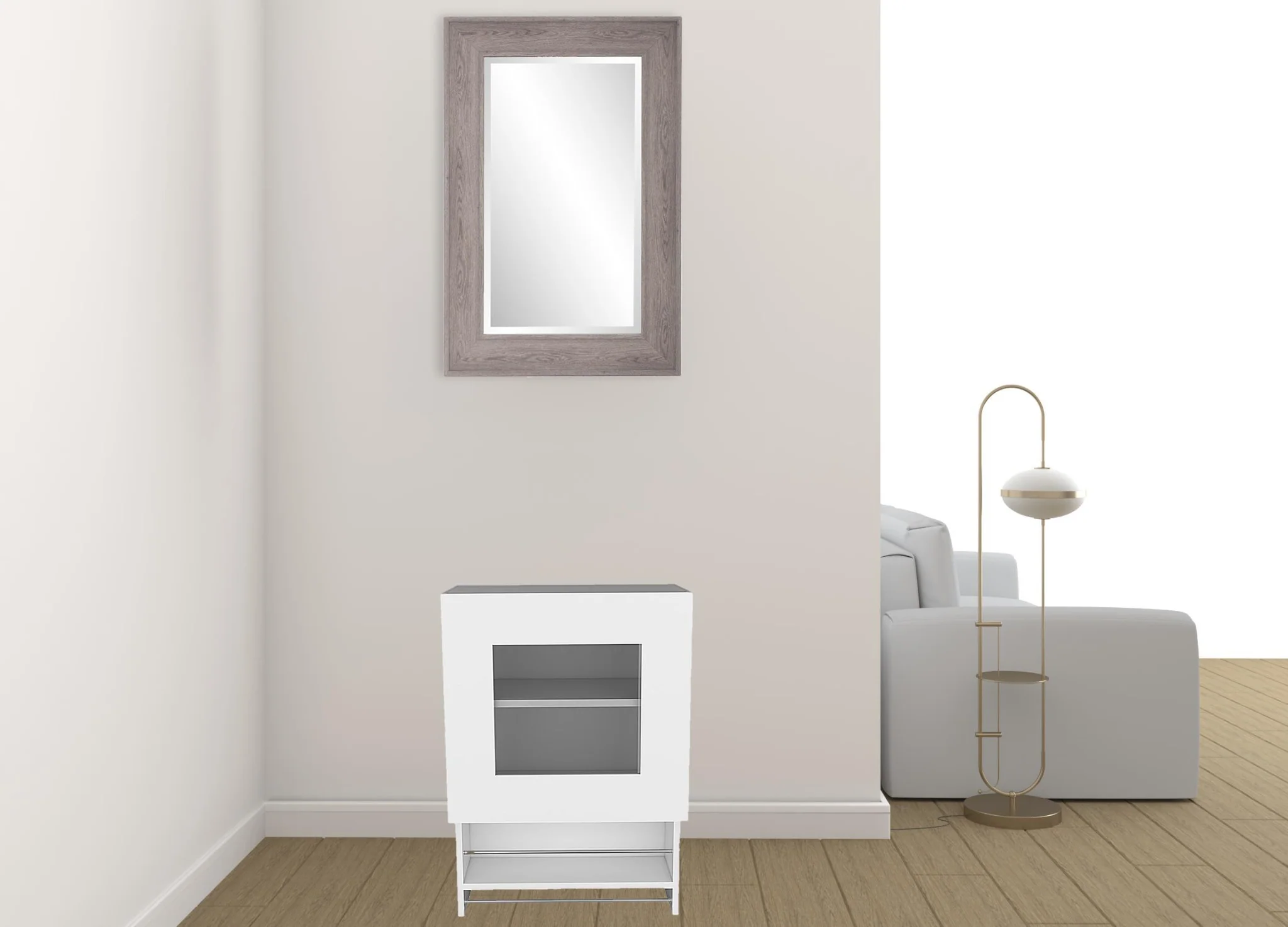 White Wall mounted Accent Cabinet With One Shelf By Homeroots - Image 2