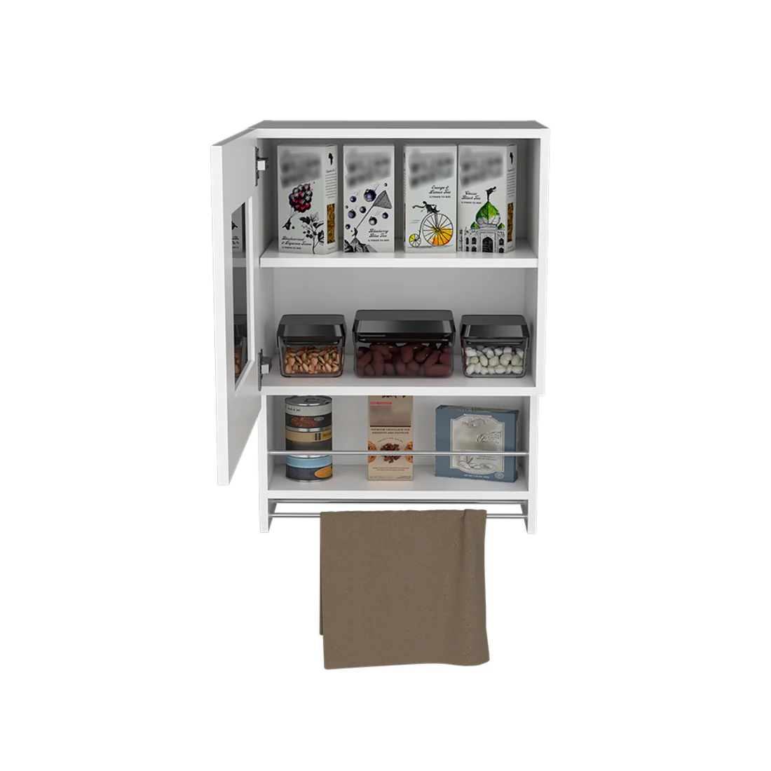 White Wall mounted Accent Cabinet With One Shelf By Homeroots - Image 3