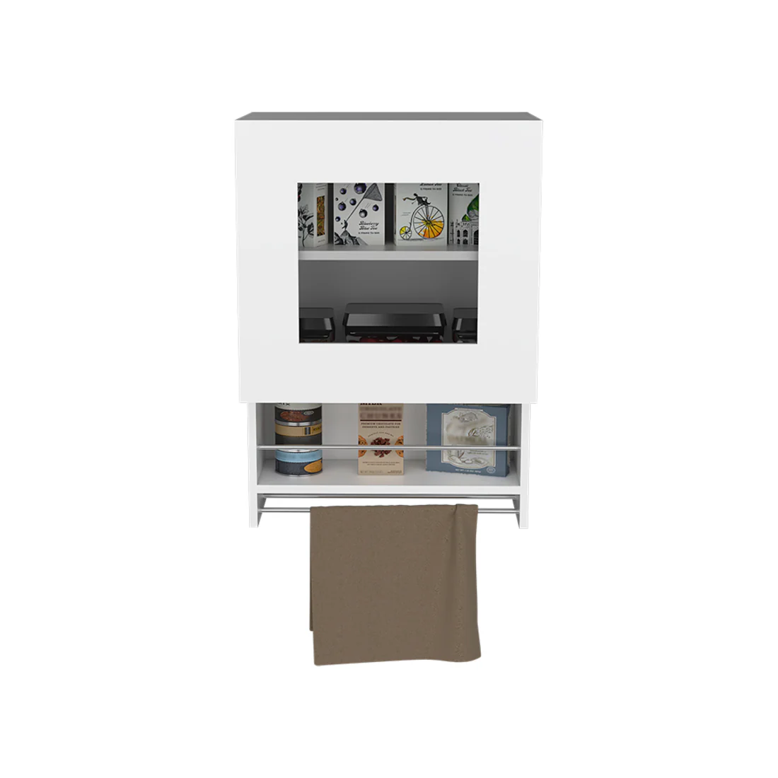 White Wall mounted Accent Cabinet With One Shelf By Homeroots - Image 4