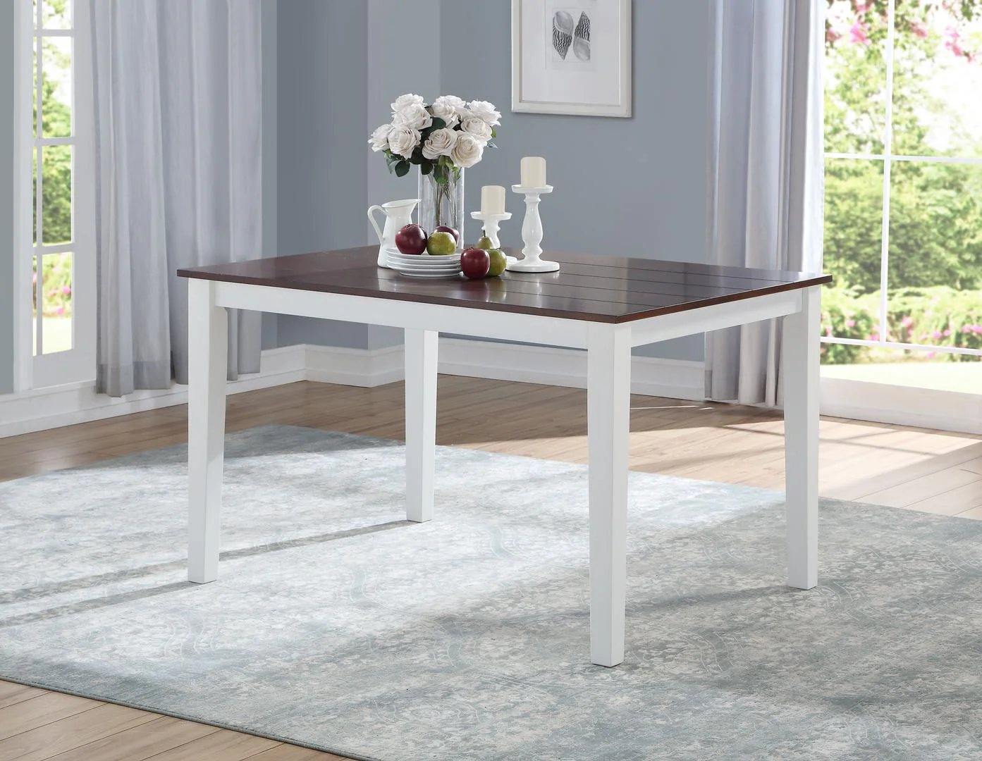 White Walnut Wood 5Pc Pk Dining Set By Homeroots - Image 2