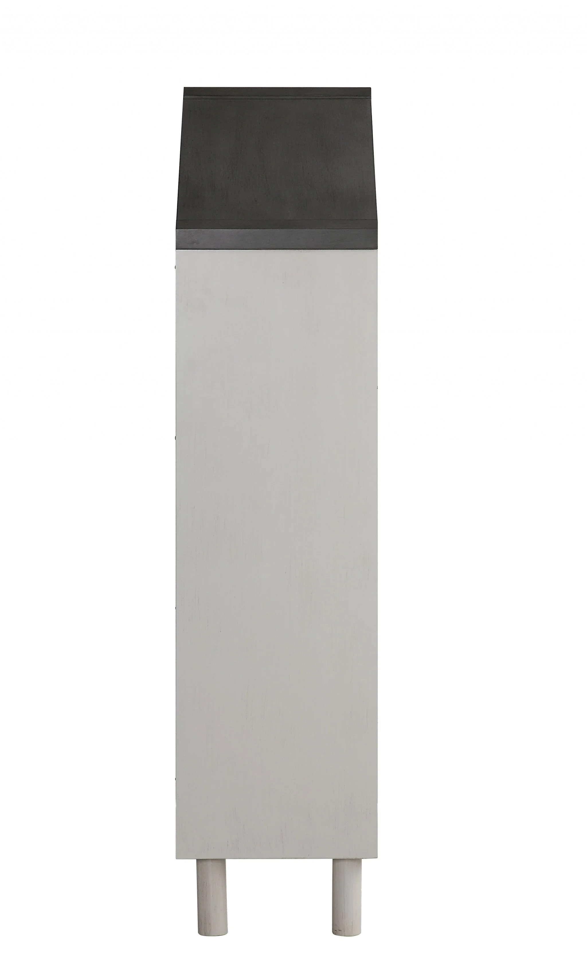 White Weathered Finish Bookcase With Gray Top By Homeroots - Image 3