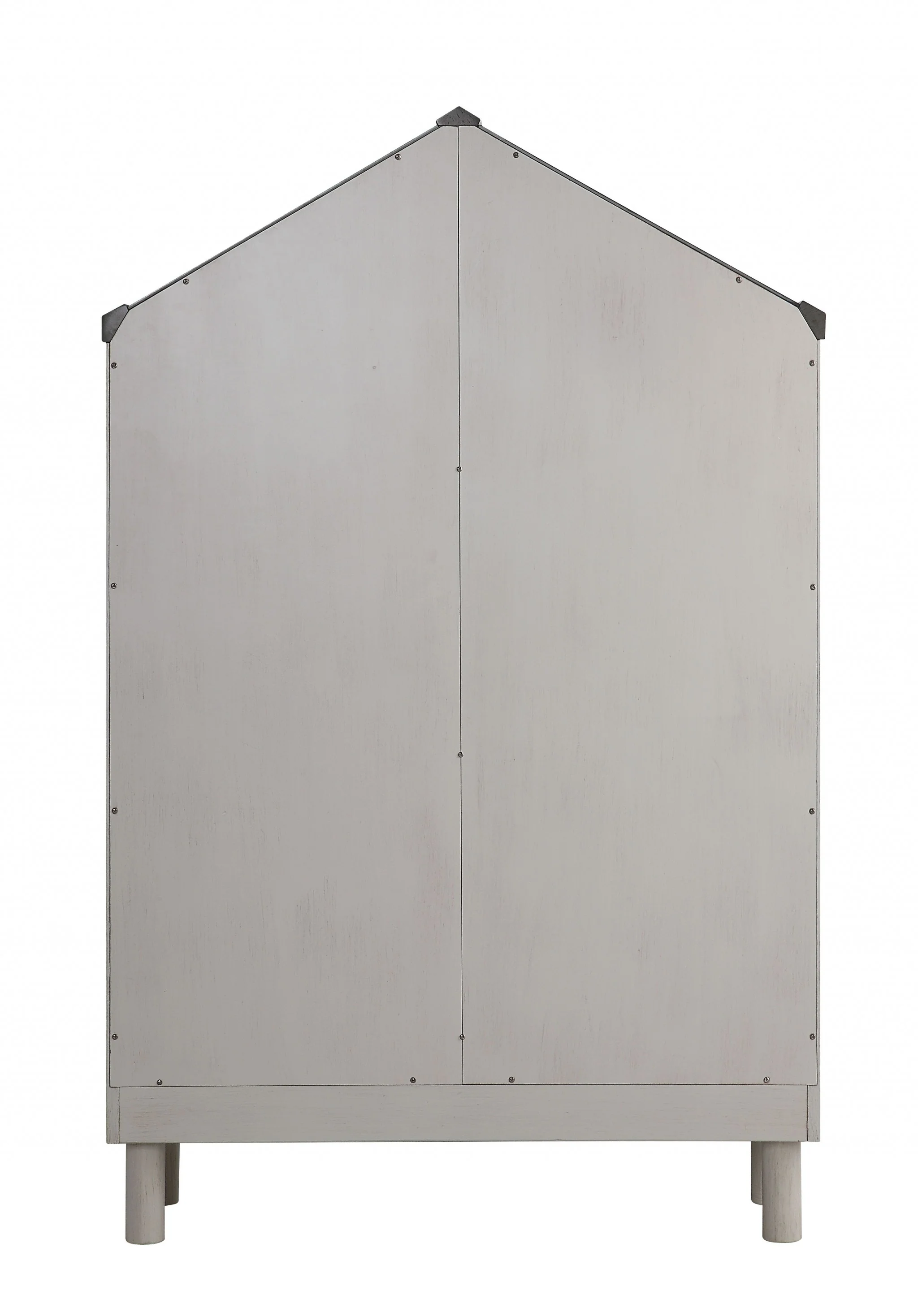 White Weathered Finish Bookcase With Gray Top By Homeroots - Image 4