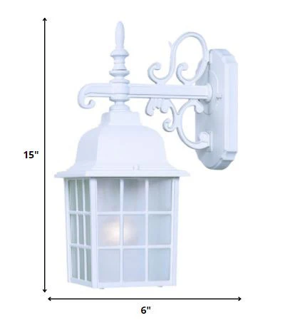 White Window Pane Lantern Wall Light By Homeroots - Image 2