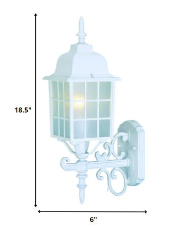 White Window Pane Lantern Wall Sconce By Homeroots - Image 2
