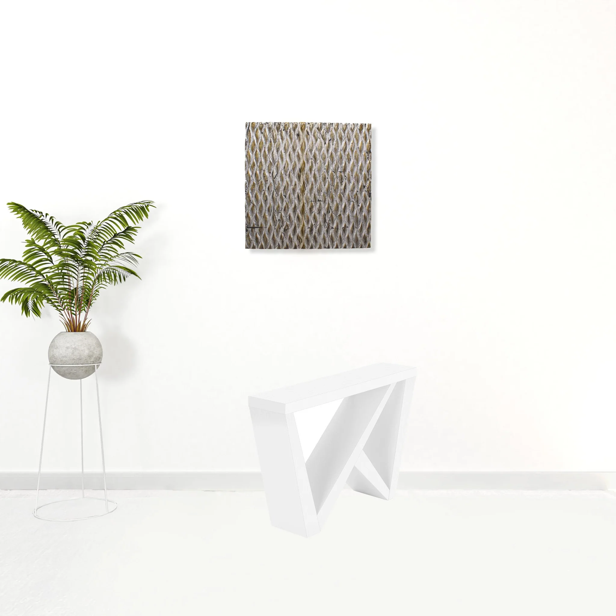 White Wood Abstract End Table By Homeroots - Image 5