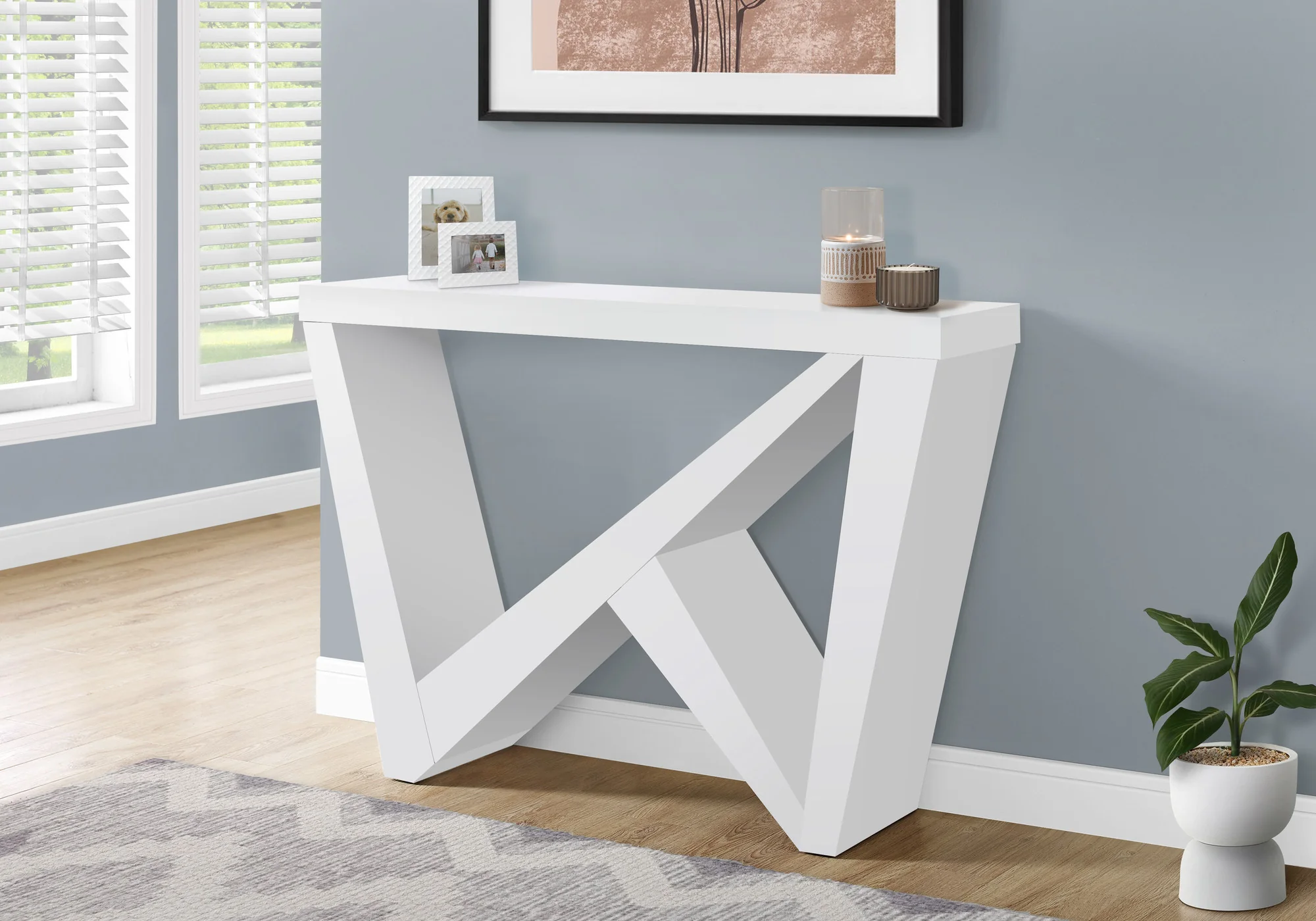 White Wood Abstract End Table By Homeroots - Image 7