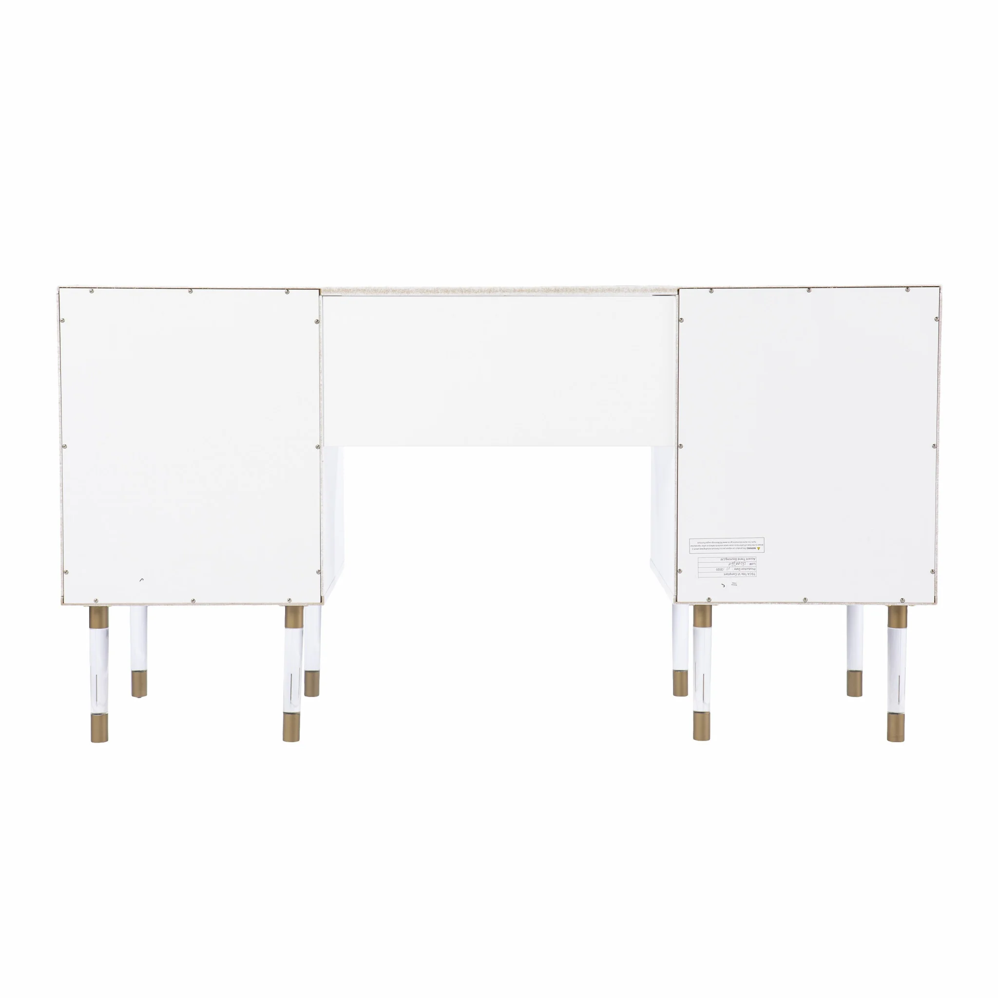 White Wood and Acrylic Writing Desk By Homeroots - Image 7