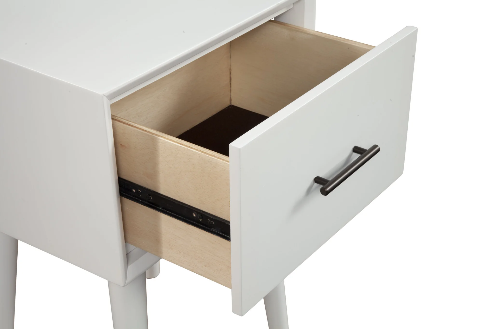 White Wood End Table With Drawer By Homeroots - Image 3