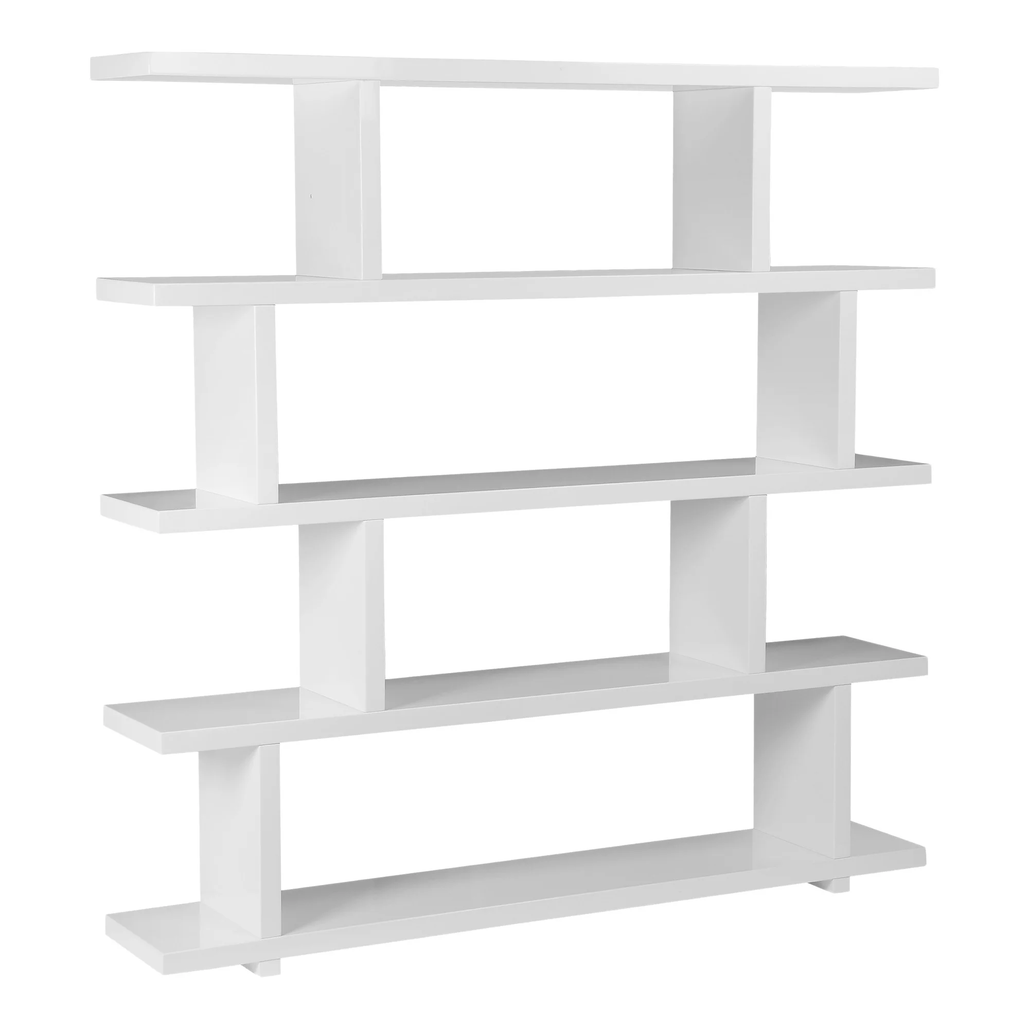 White Wood Five Tier Bookcase By Homeroots - Image 5