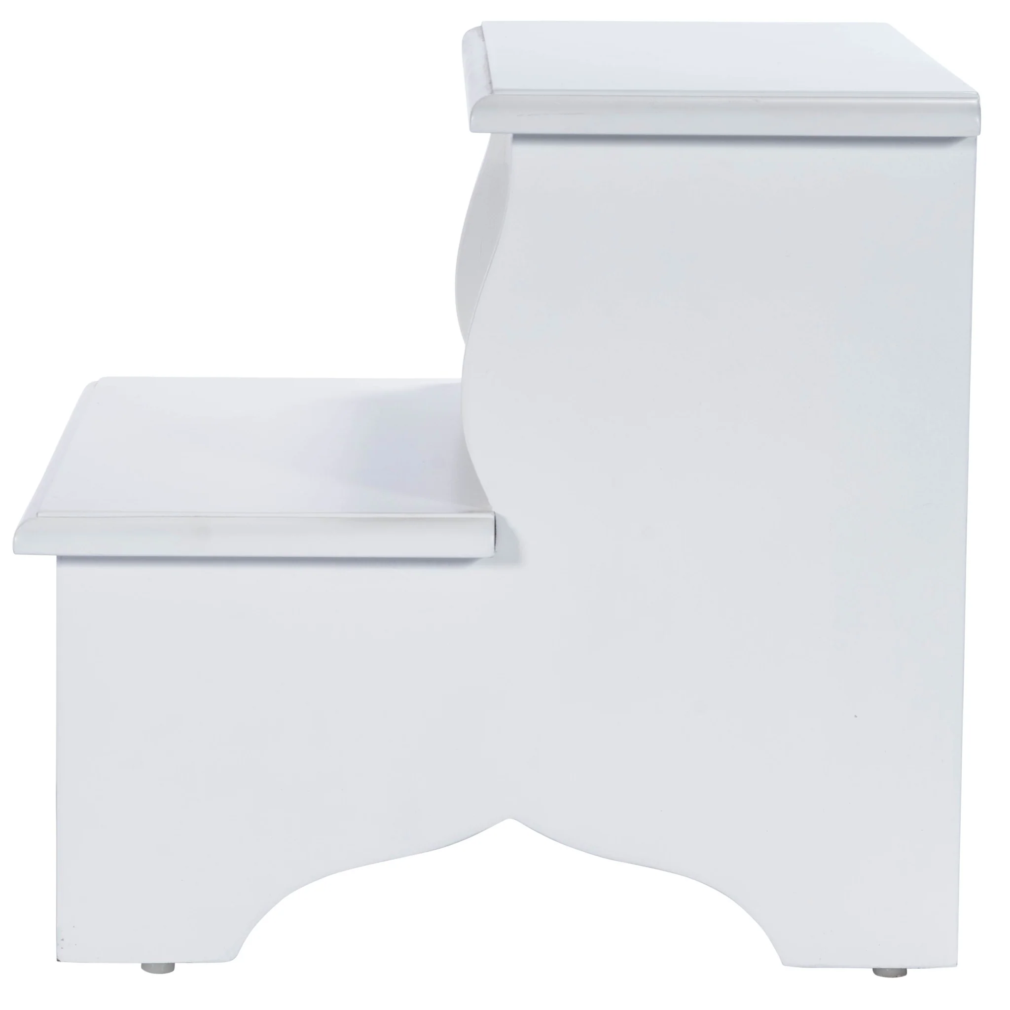 White Wood Footstool By Homeroots - Image 5