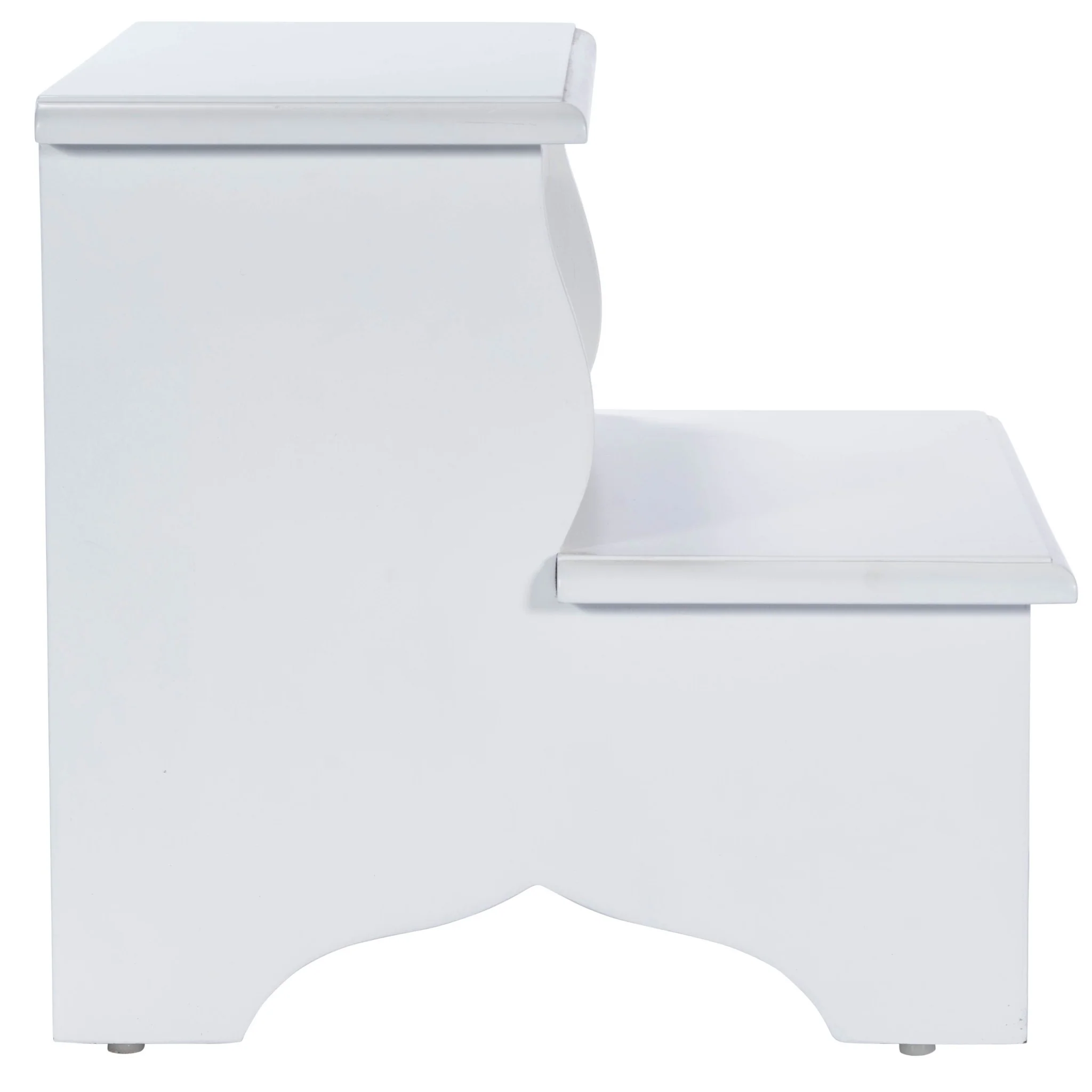 White Wood Footstool By Homeroots - Image 7