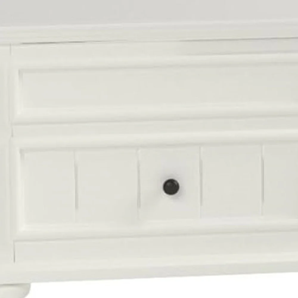 White Wood Lift Top Solid Coffee Table With Two Drawers By Homeroots - Image 3