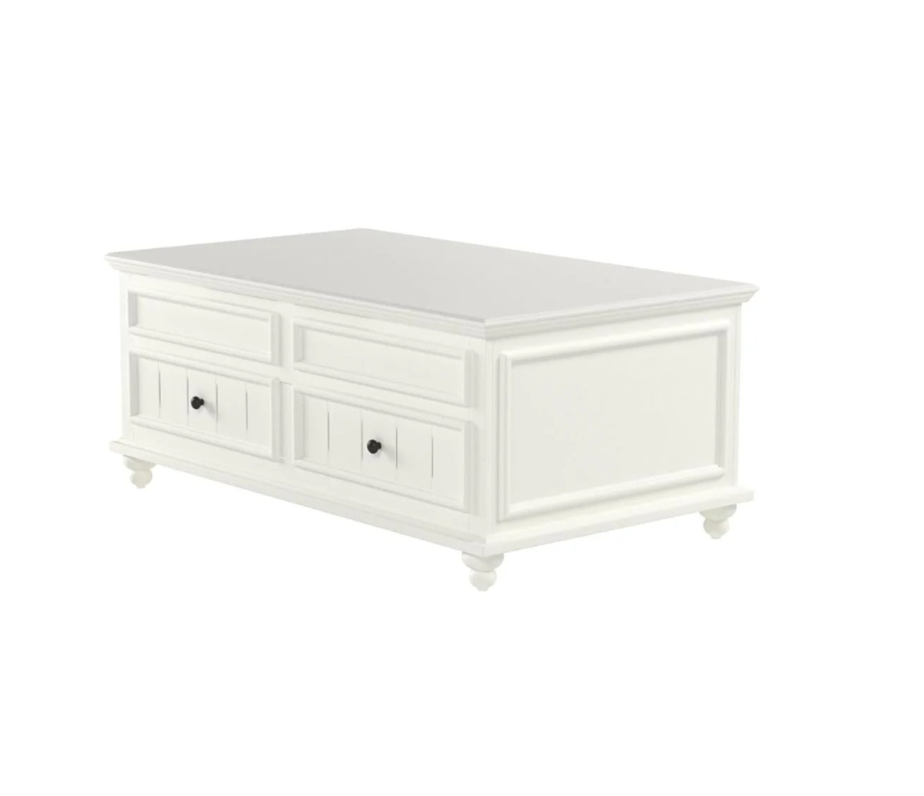 White Wood Lift Top Solid Coffee Table With Two Drawers By Homeroots - Image 4