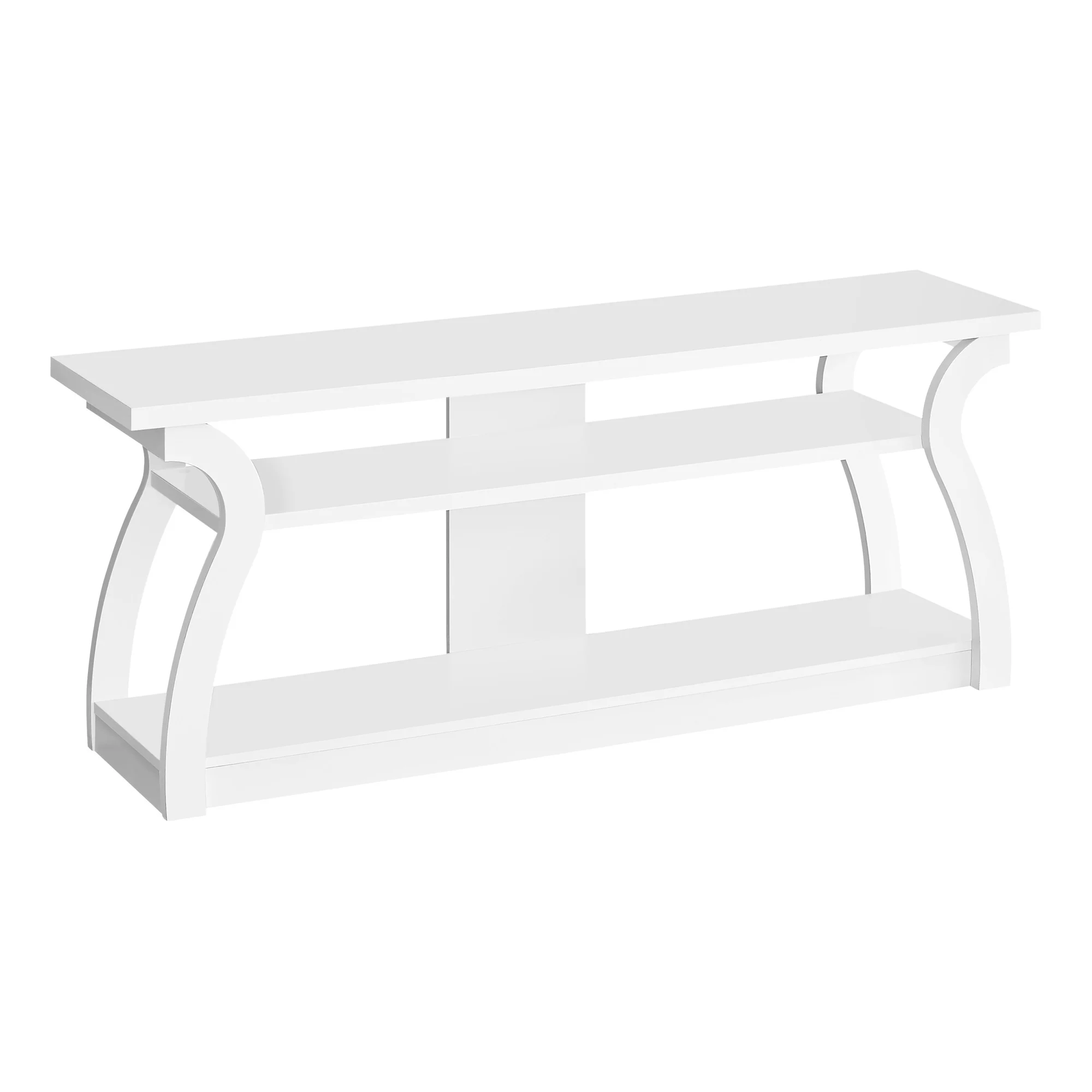 White Wood Open Shelving TV Stand By Homeroots - Image 2