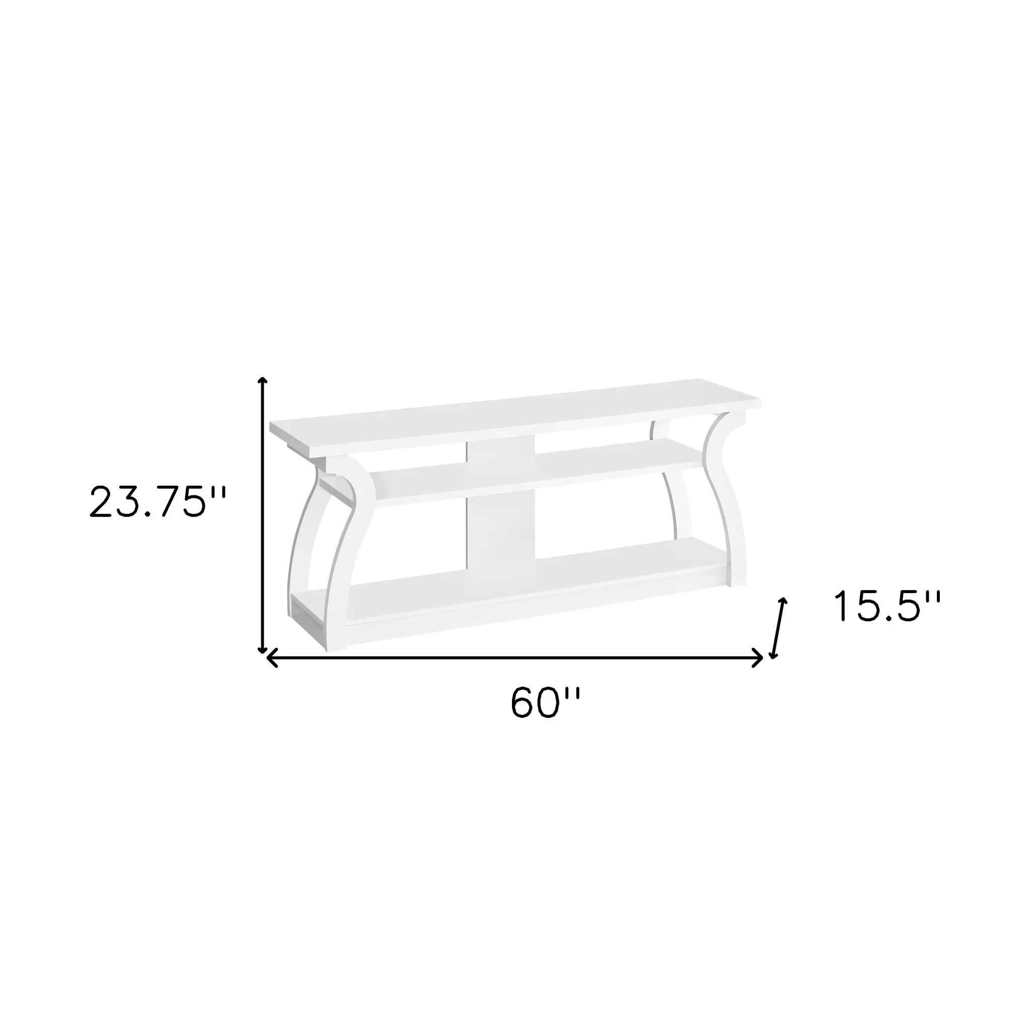 White Wood Open Shelving TV Stand By Homeroots - Image 5