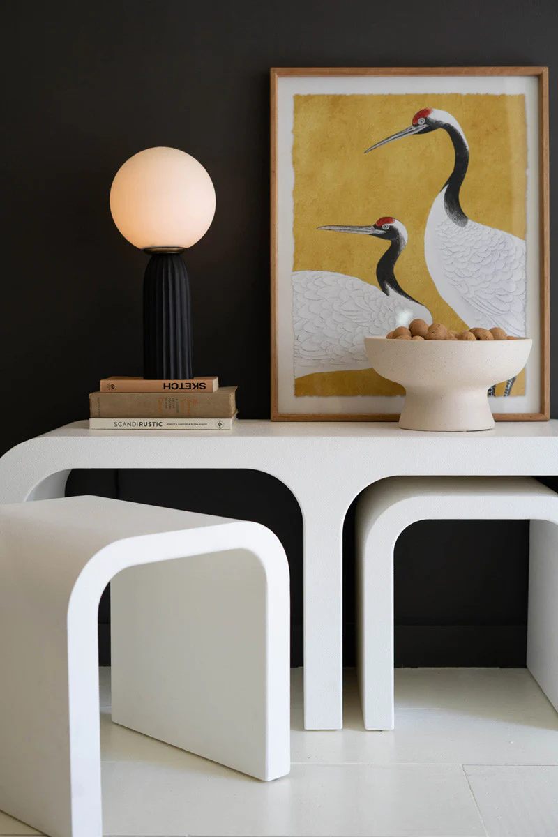 White Wood Rectangle Coffee Table W Nesting Accent Tables By Kalalou - Image 5