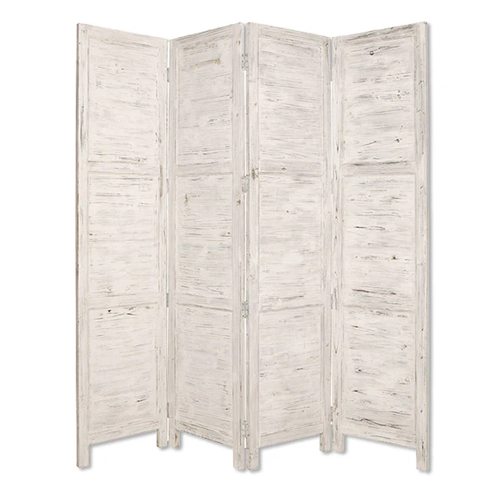 White Wood Screen By Homeroots - Image 2